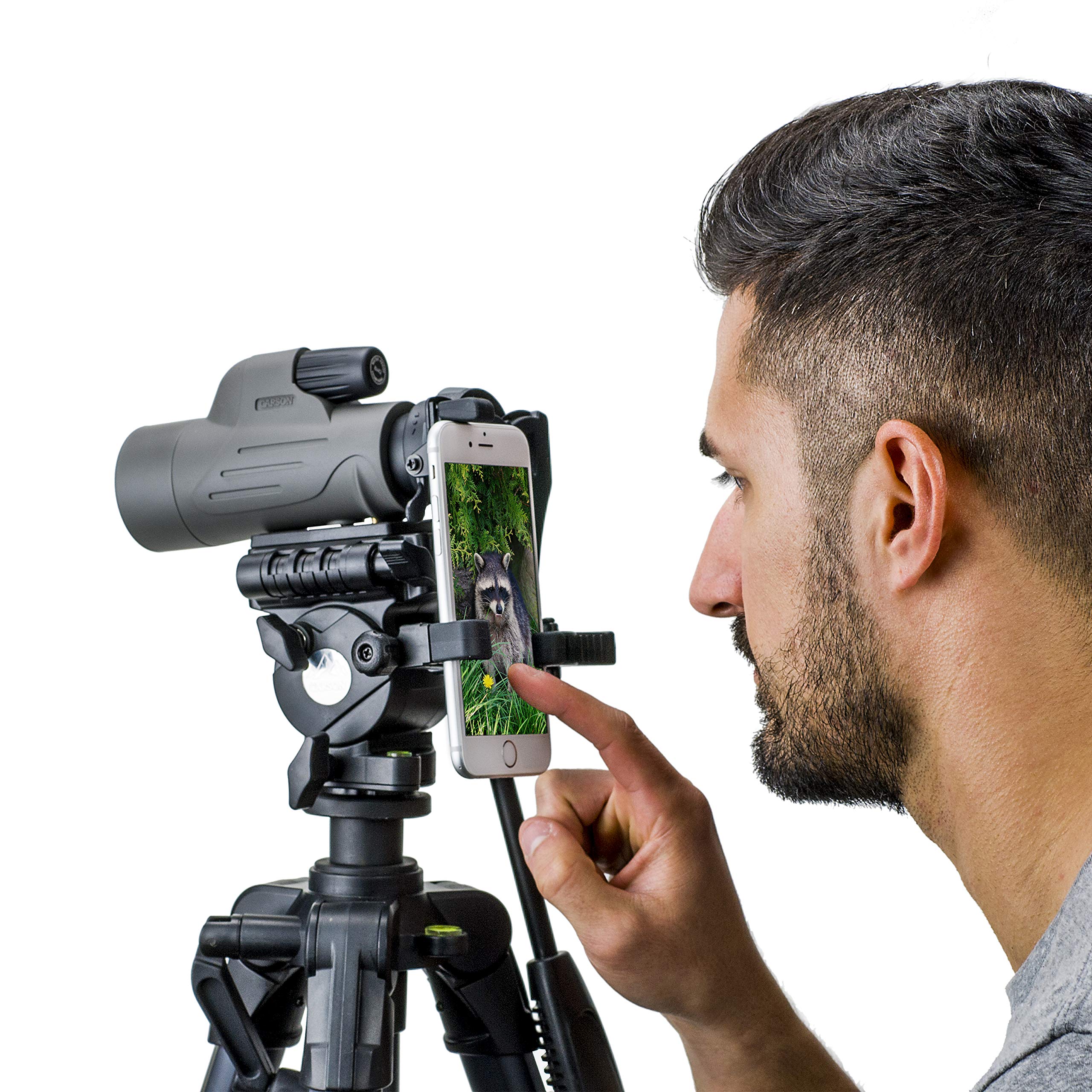 Carson Monopix Smartphone Digiscoping Adapter Bundle With 8X42Mm Waterproof Monocular For Hunting, Bird Watching, Sight Seeing,