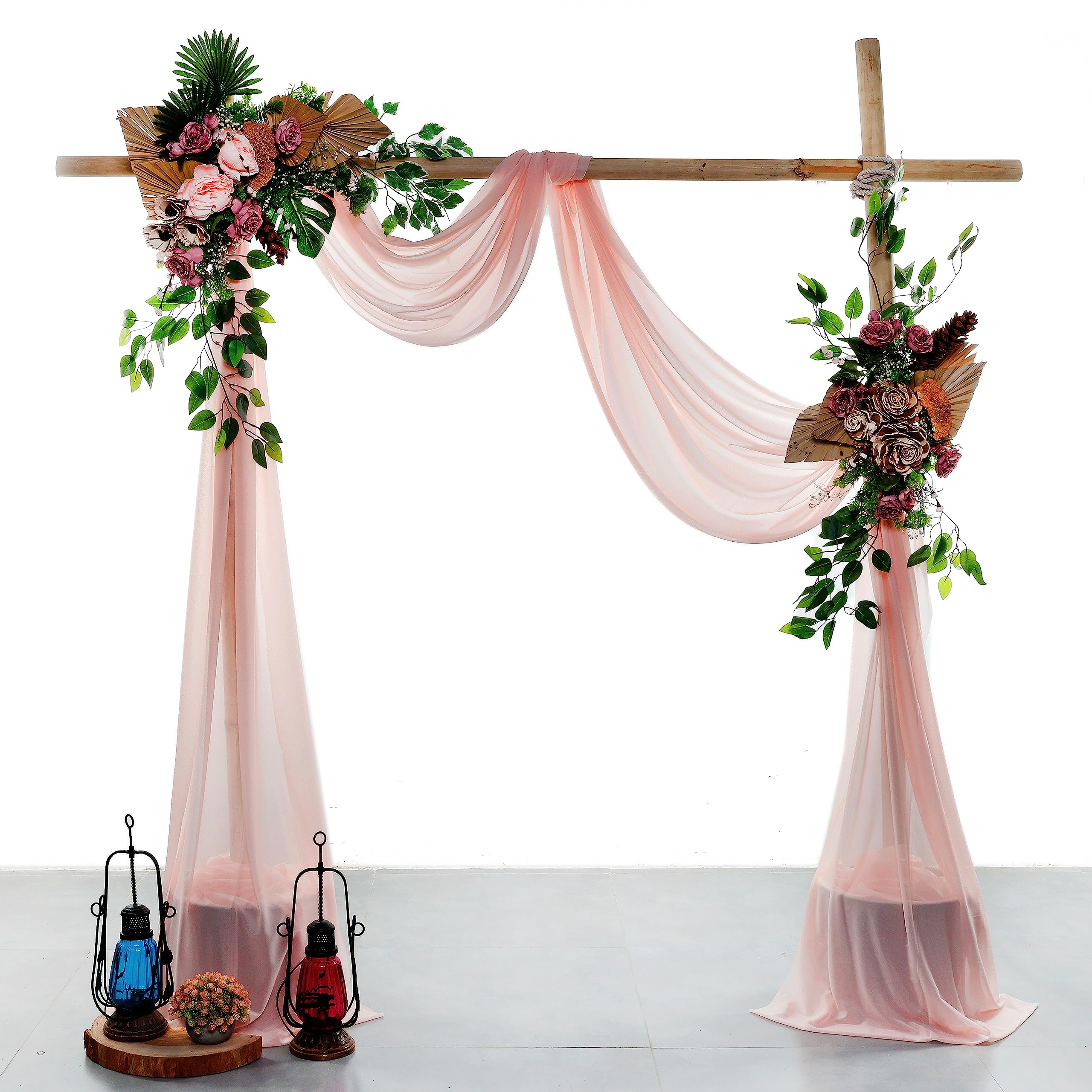 Mds Pack Of 1 Panels (30'' Width X 20Ft Long) Wedding Arch Draping Fabric Sheer Chiffon Fabric Drapery For Wedding Ceremony Rece