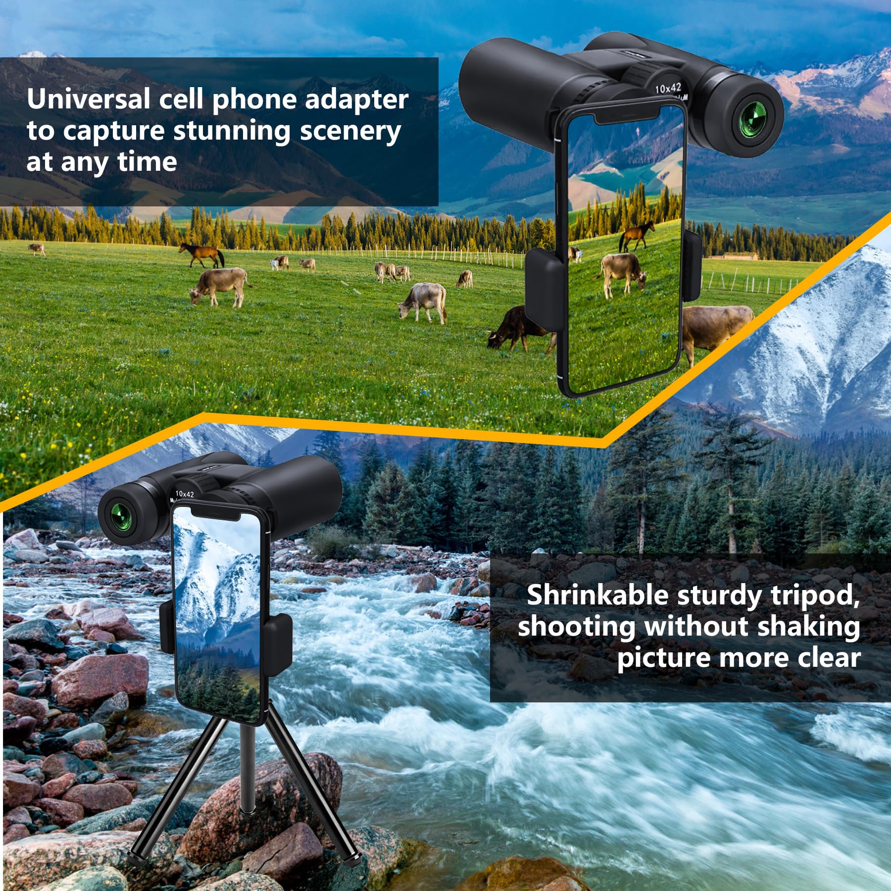 Nlzqpts 10X42 Binoculars For Adults With Phone Adapter,Birding Binoculars For Adults Hd 10X42,Bird Watching Binoculars,Easy Focu