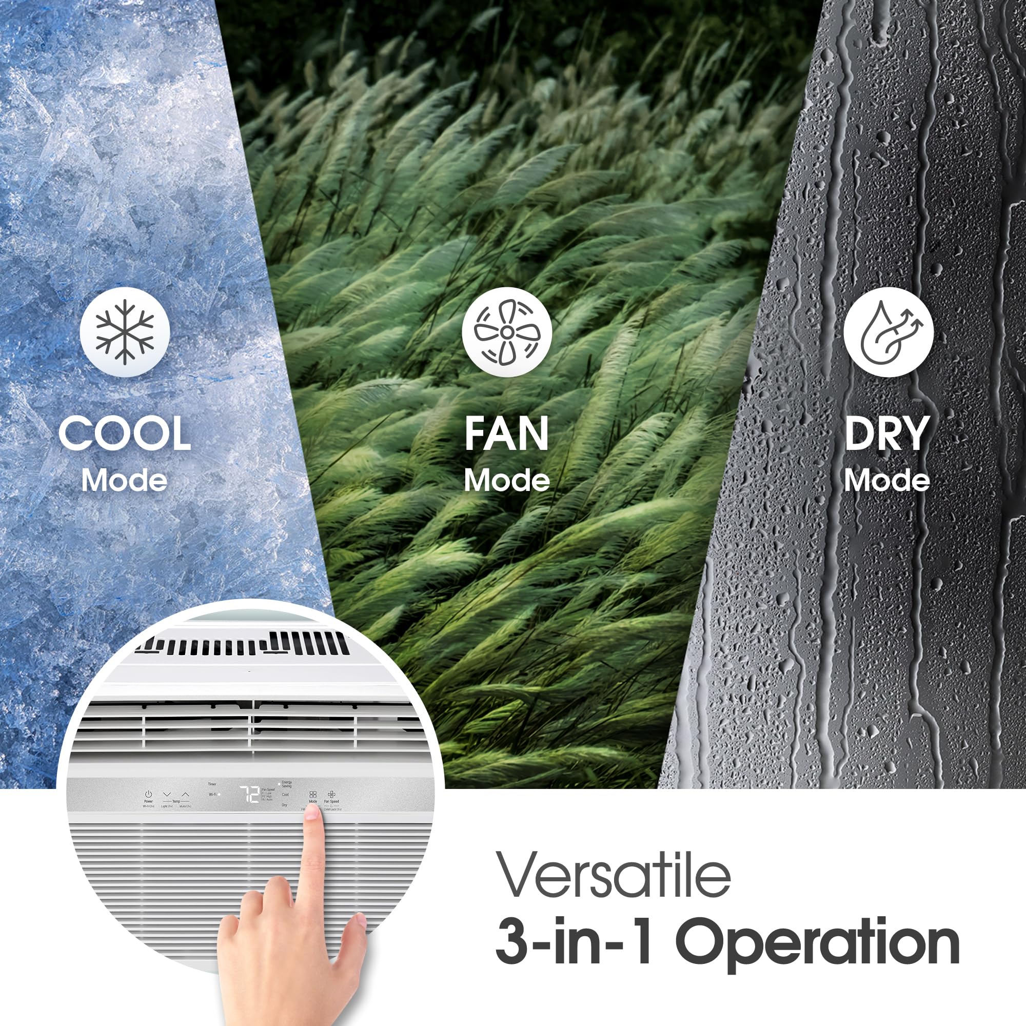 Lg Lw8024Rsmx Window Conditioner, Wi Fi Enabled W/Remote, 350 Sq.Ft, 4 Way Air Deflection, 3 Cooling And Fan Speeds, 115V, 8,000