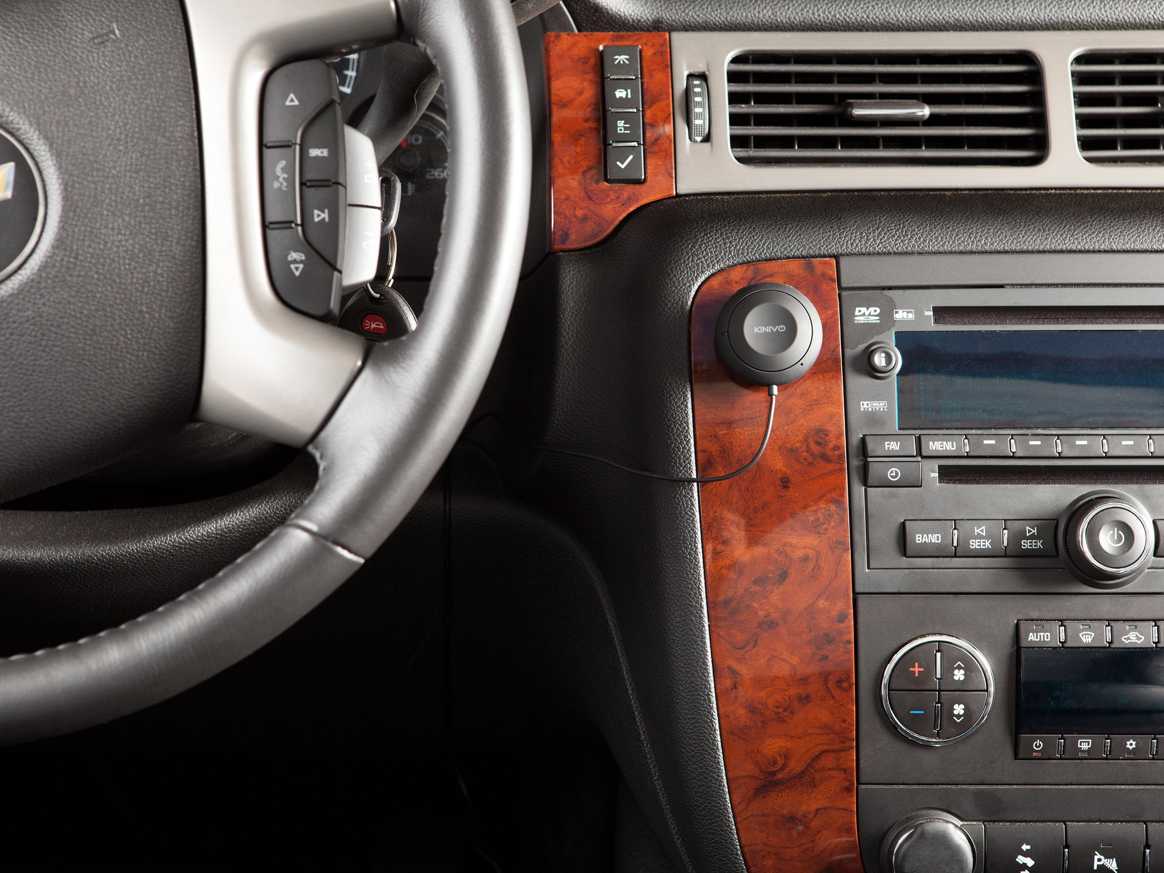 Kinivo Btc450 Bluetooth Car Kit (Hands-Free, Aux Bluetooth Adapter For Cars With Ground Loop Noise Isolator, 3.5Mm Aux Input, Ap