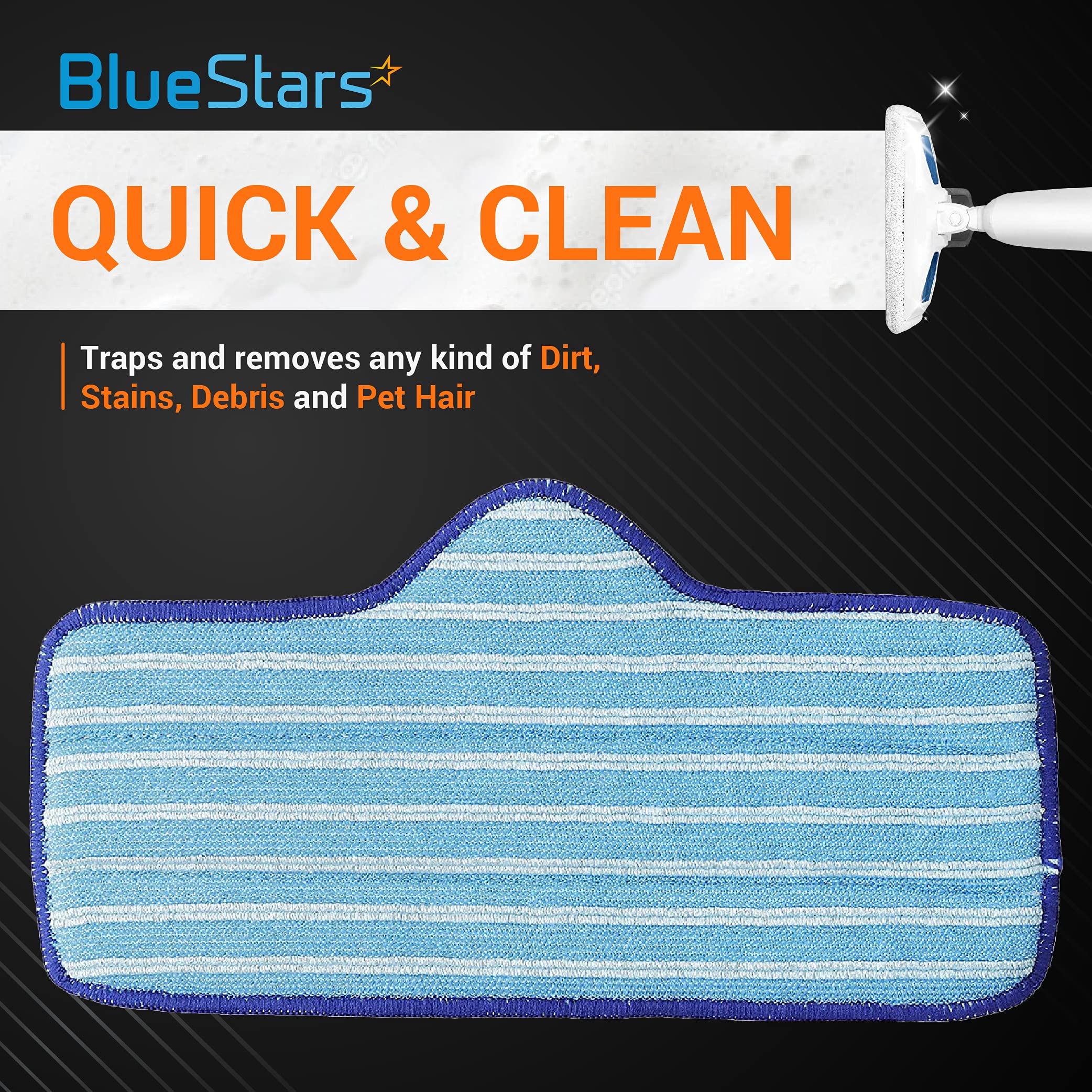 Bluestars (???????? ????????????) Microfiber Mop Pad For Dupray Neat Steam Cleaner Reusable & Washable   Designed For Multiple S