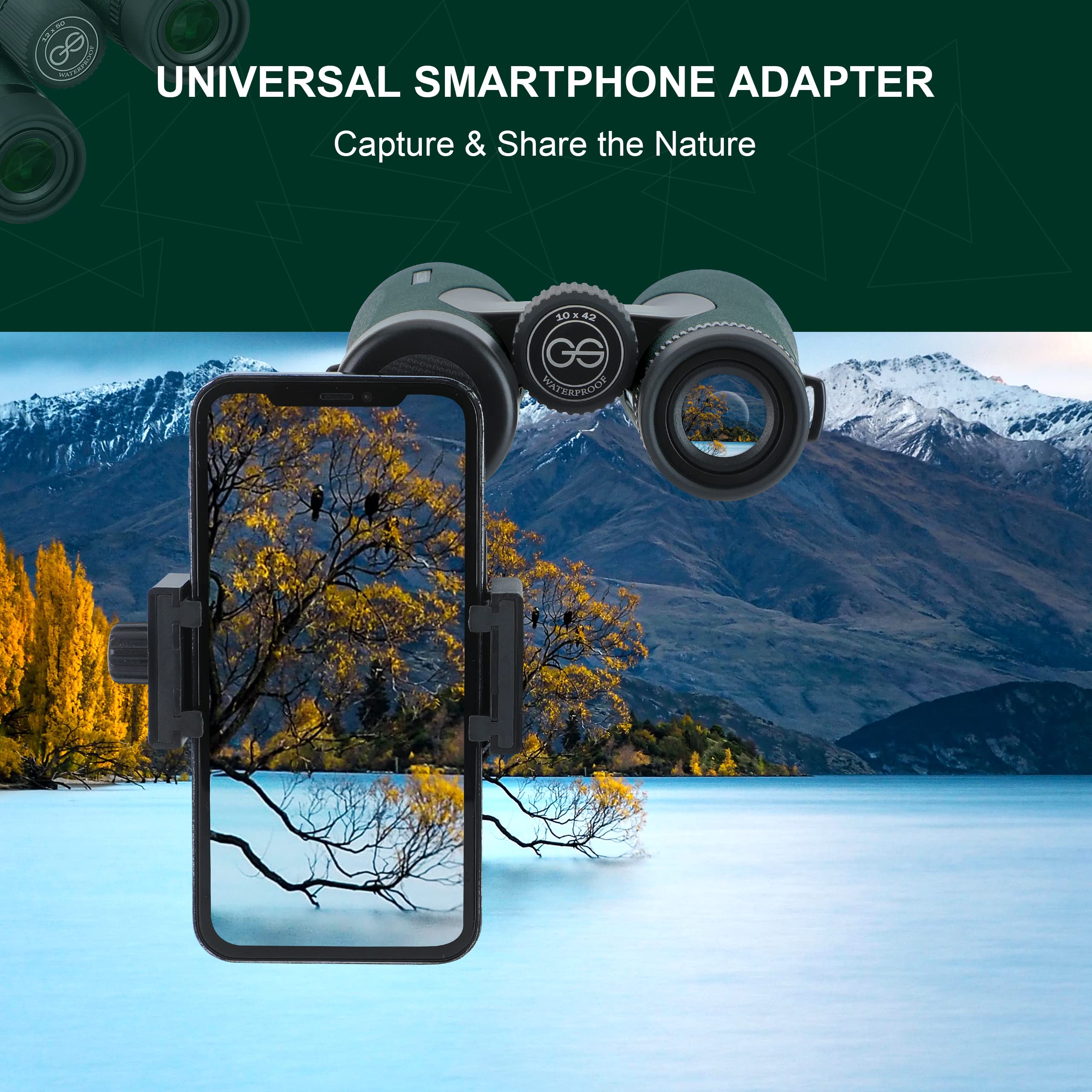 10X42 Professional Hd Binoculars For Adults With Phone Adapter, High Power Binoculars With Bak4 Prisms, Super Bright Lightweight