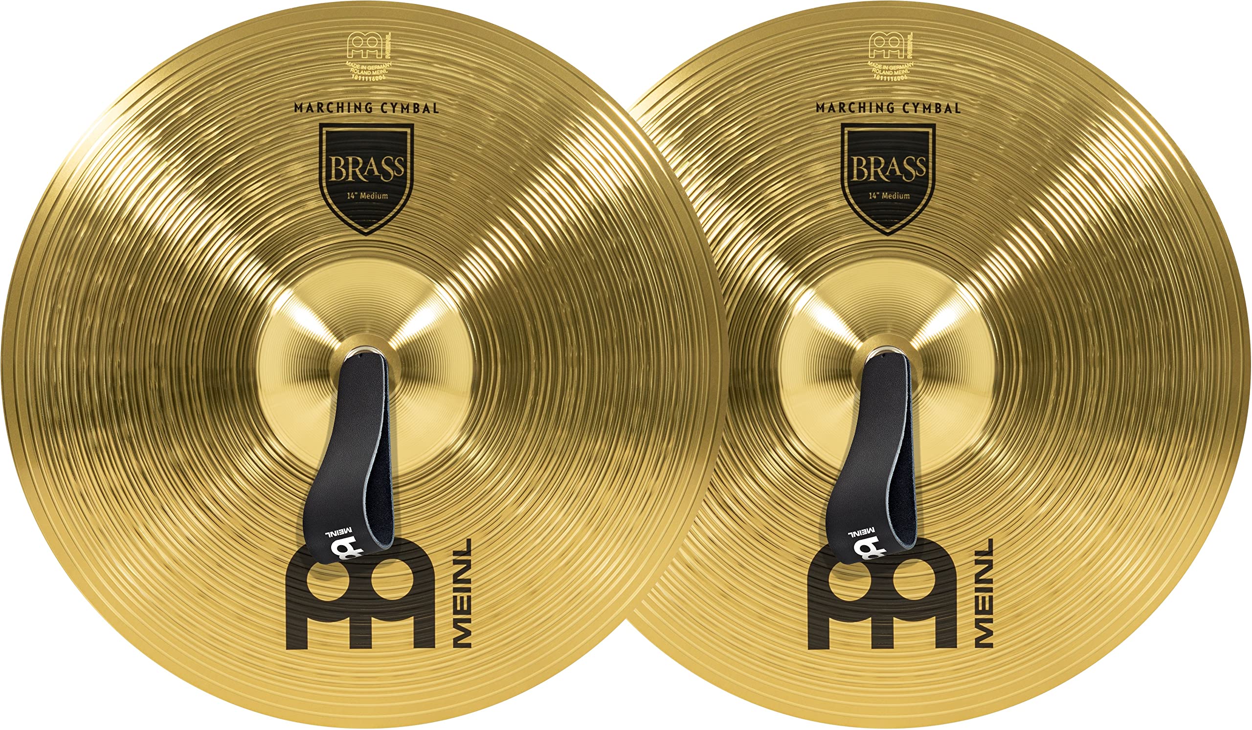 Meinl 14    Marching Cymbal Pair With Straps   Brass Alloy Traditional Finish   Made In Germany, 2 Year Warranty (Ma Br 14M)