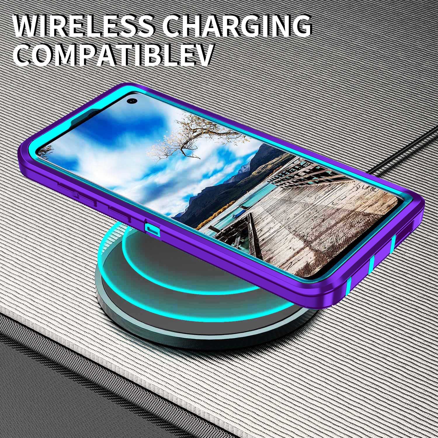 Mieziba For Galaxy S10 Case,Heavy Duty Shockproof Dust/Drop Poof 3 Layers Full Bady Protection Rugged Case For Galaxy S10,Purole