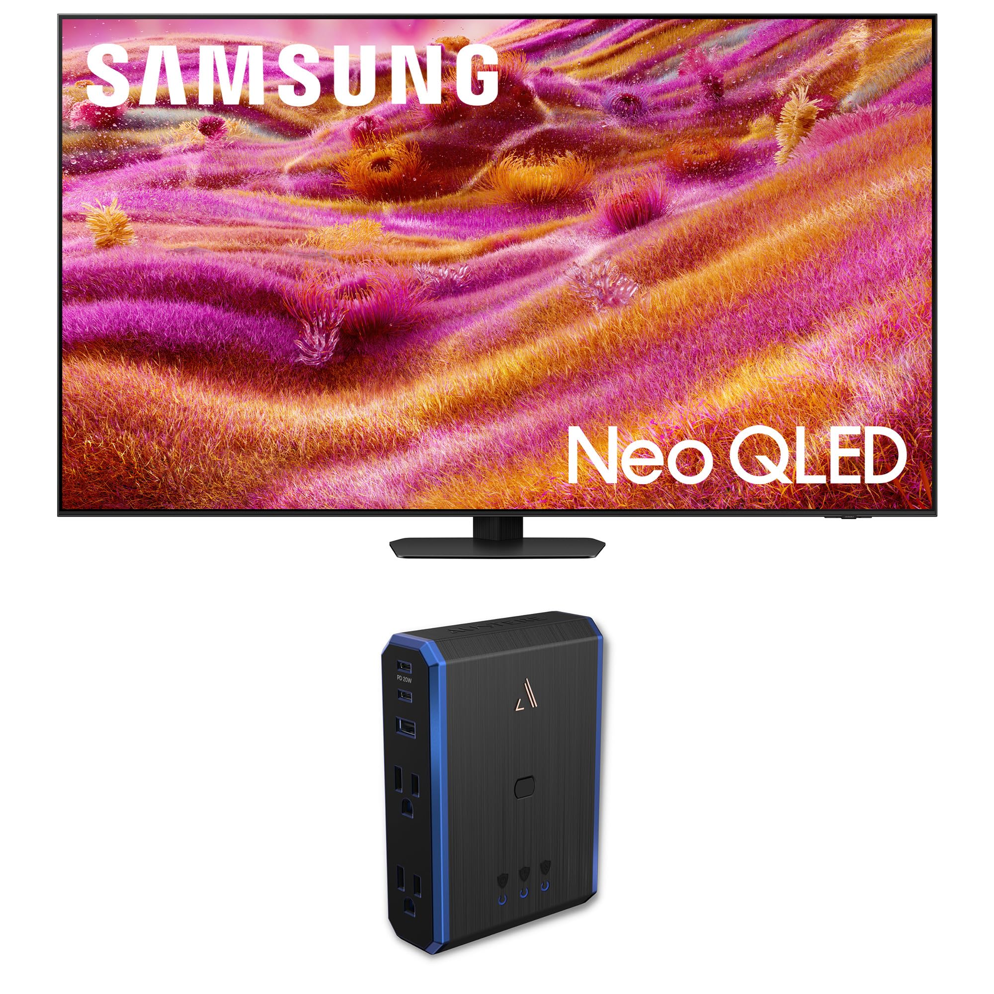 Samsung QN75QN90FAFXZA 75 Inch Neo QLED 4K QN90F Vision AI Smart TV with an Austere 5S-PS4-US1 4-Outlet Power (2025)
