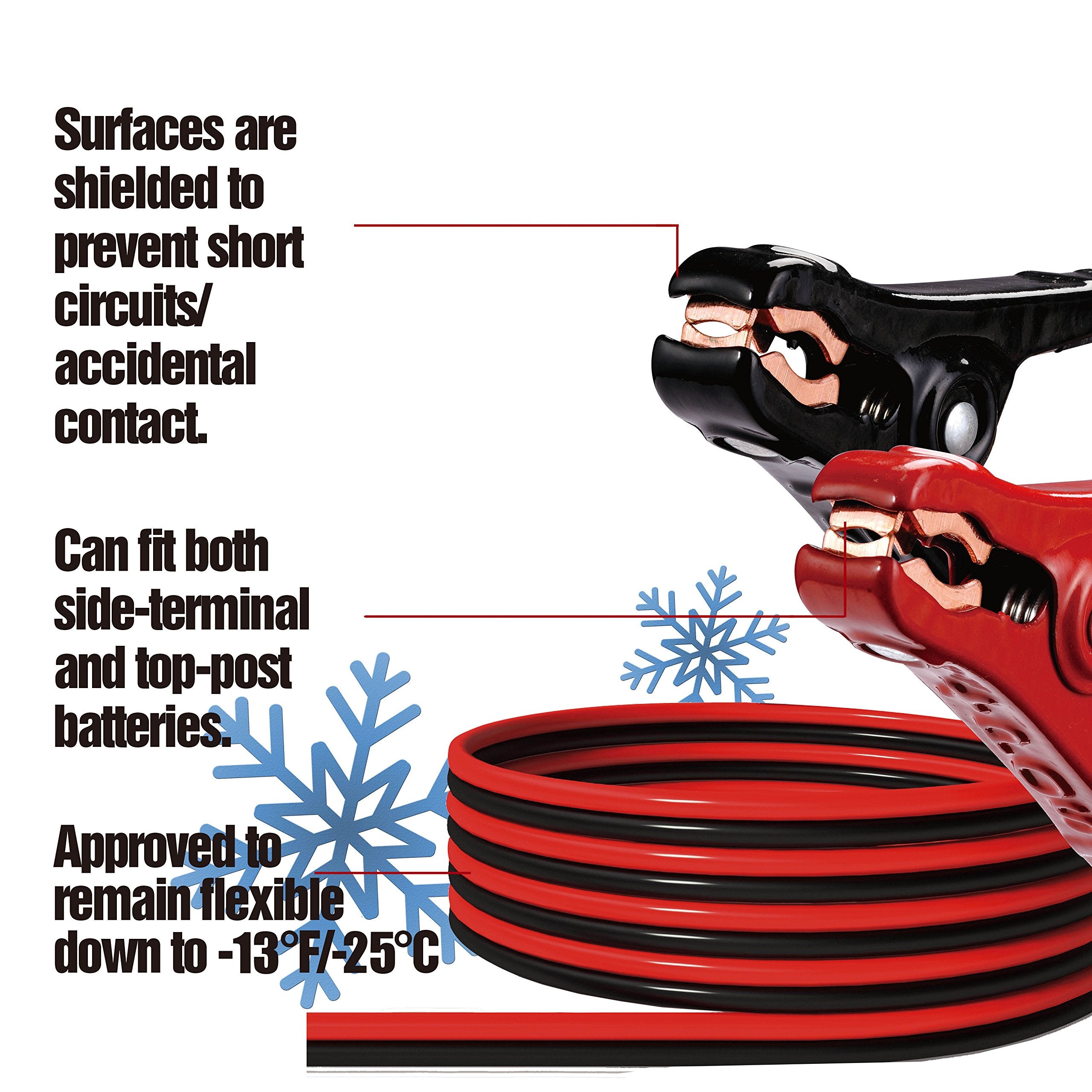Cartman 10 Gauge 12 Feet Jumper Cables Ul Listed Heavy Duty Booster Cables With Carry Bag