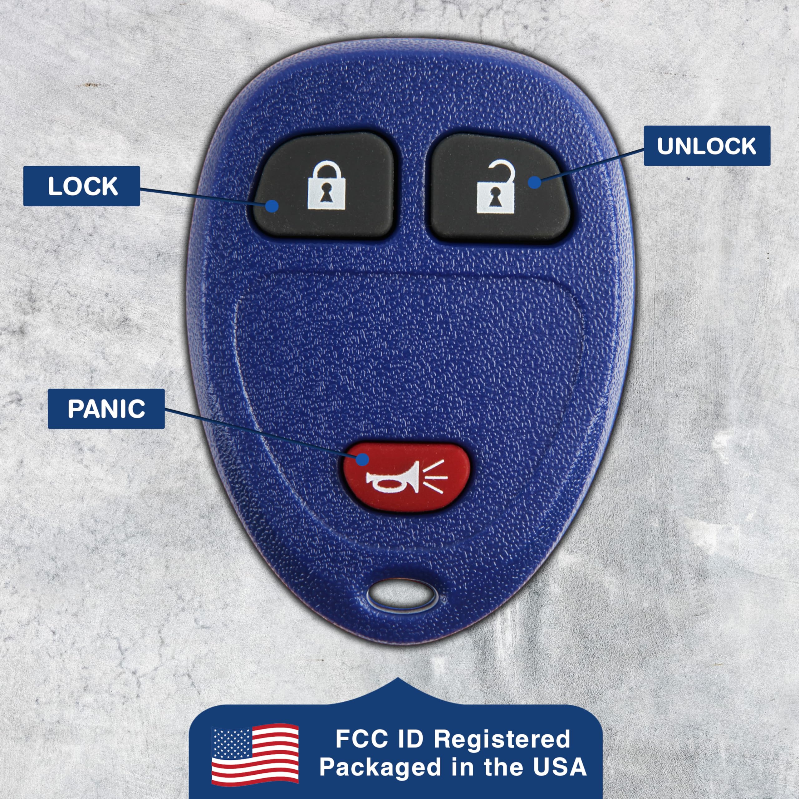 Keylessoption Keyless Entry Remote Control Car Key Fob Replacement For 15913420 Blue