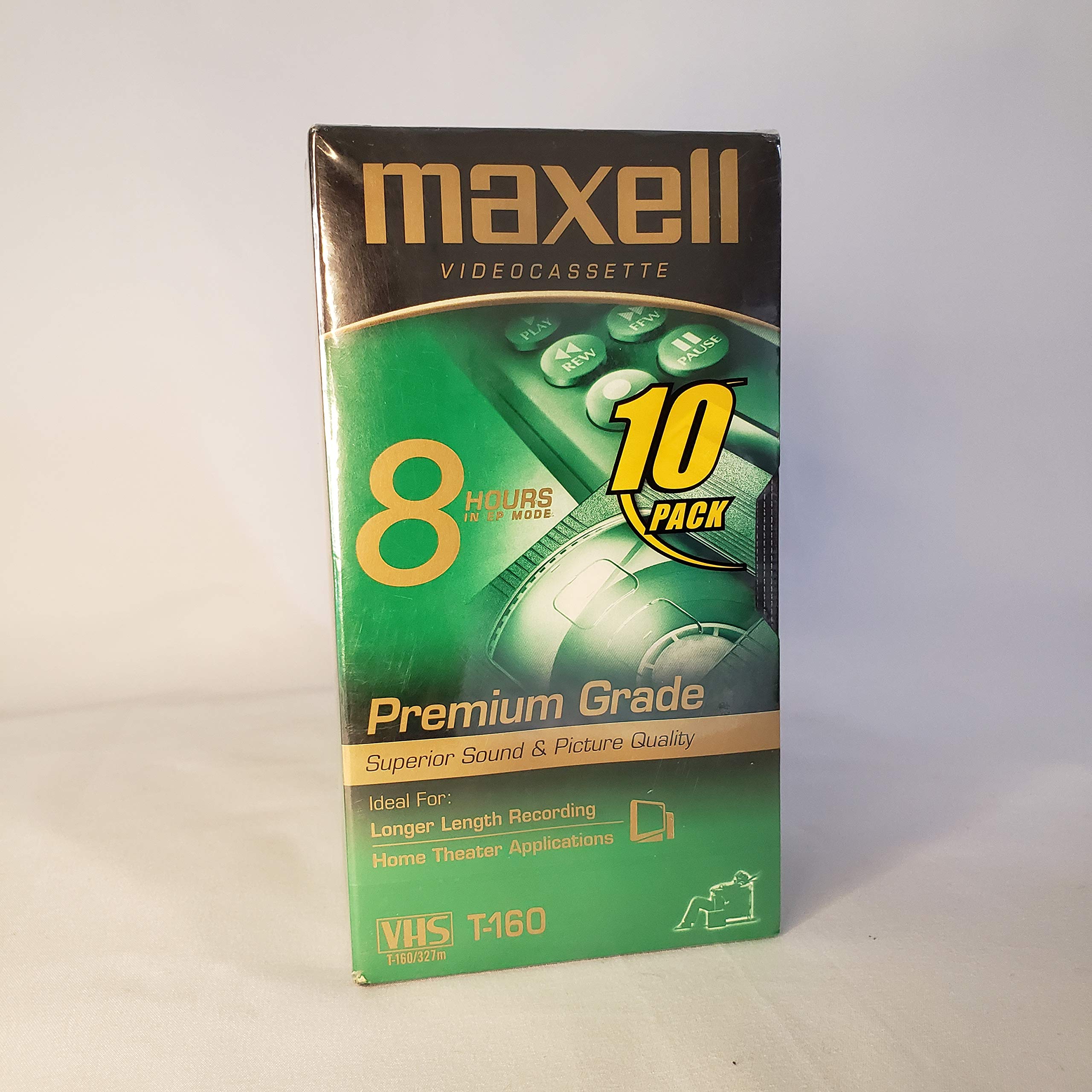 Maxell Standard Grade T-160 Vhs Videotapes 10-Pack