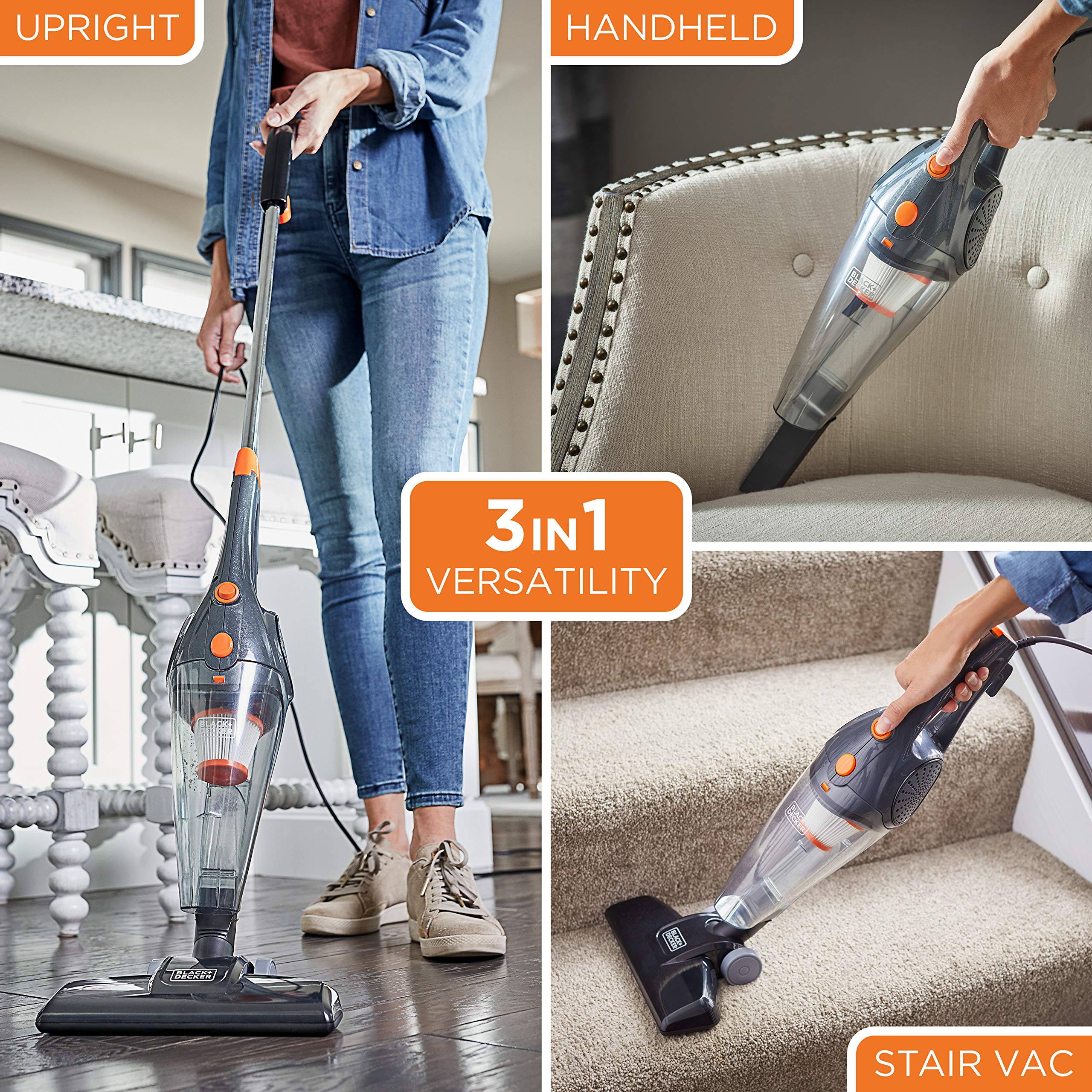 Black+Decker Bdxhhv005G 3 In 1 Vacuum, Gray