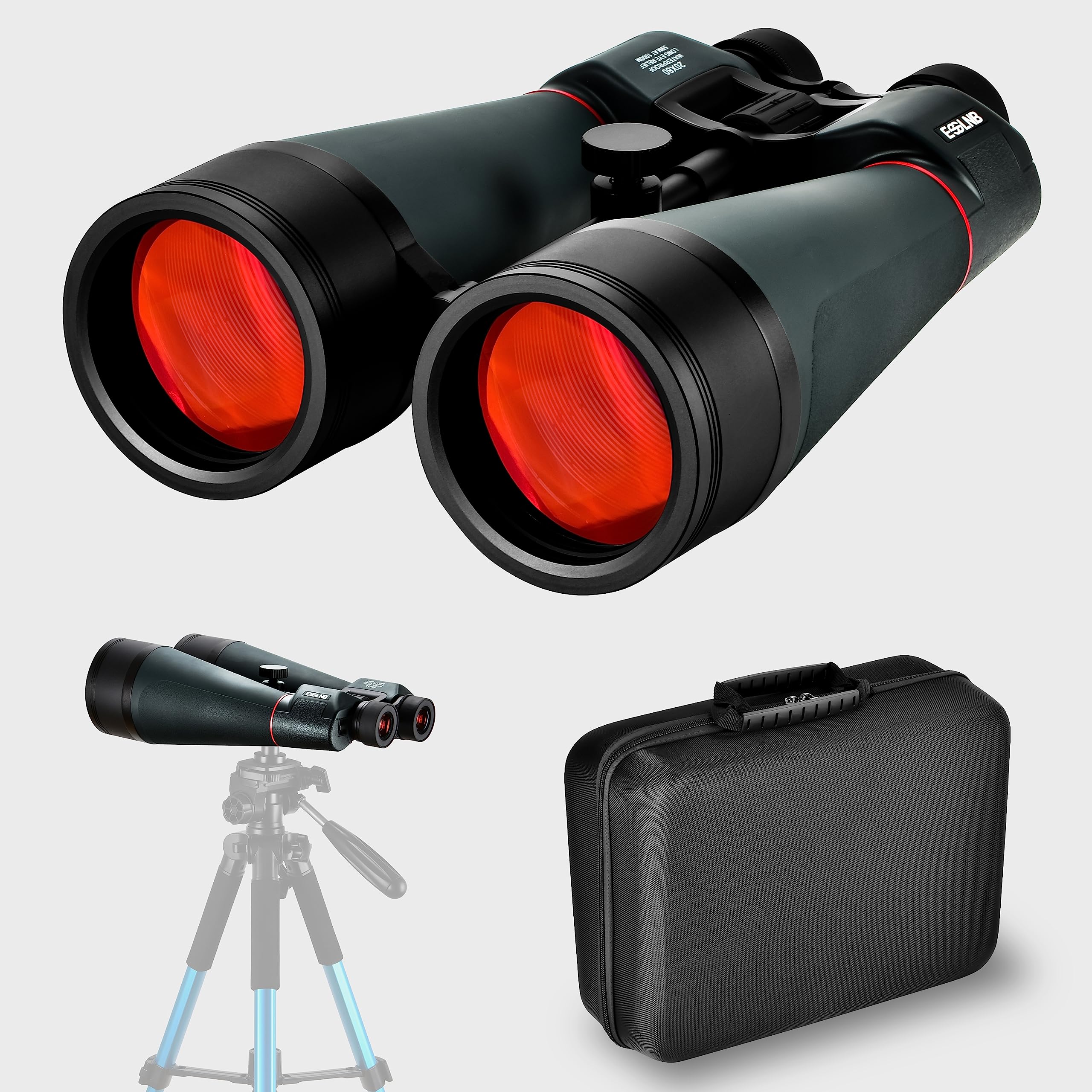 Esslnb Astronomy Binoculars, 20X80 Binoculars For Adults, Outdoor Waterproof Binoculars For Bird Watching Travel Stargazing With