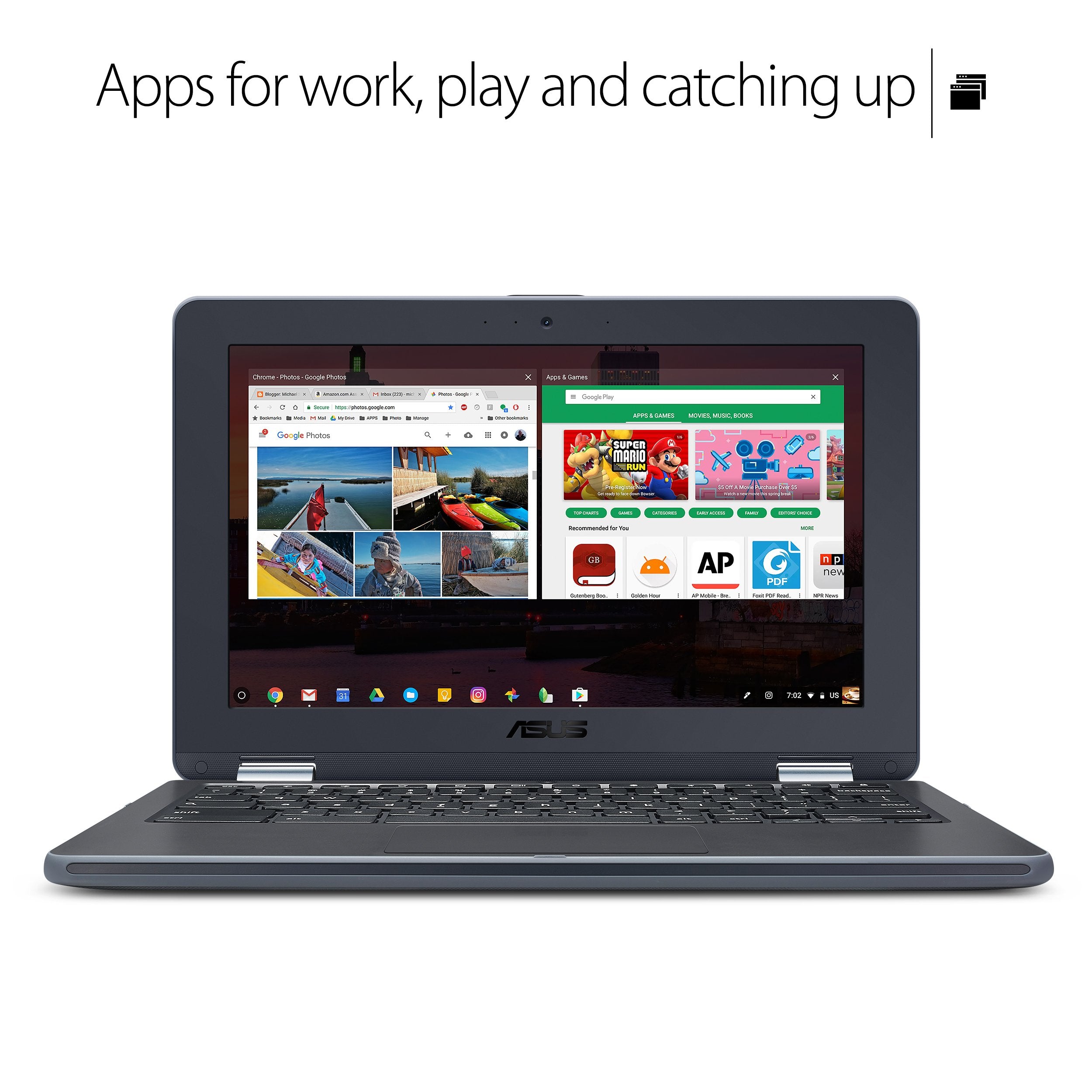 Asus Chromebook Flip C213Sa Ys02 11.6 Inch Ruggedized & Spill Proof, Touchscreen, Intel Dual Core Apollo Lake N3350 , 4Gb Ddr4 R