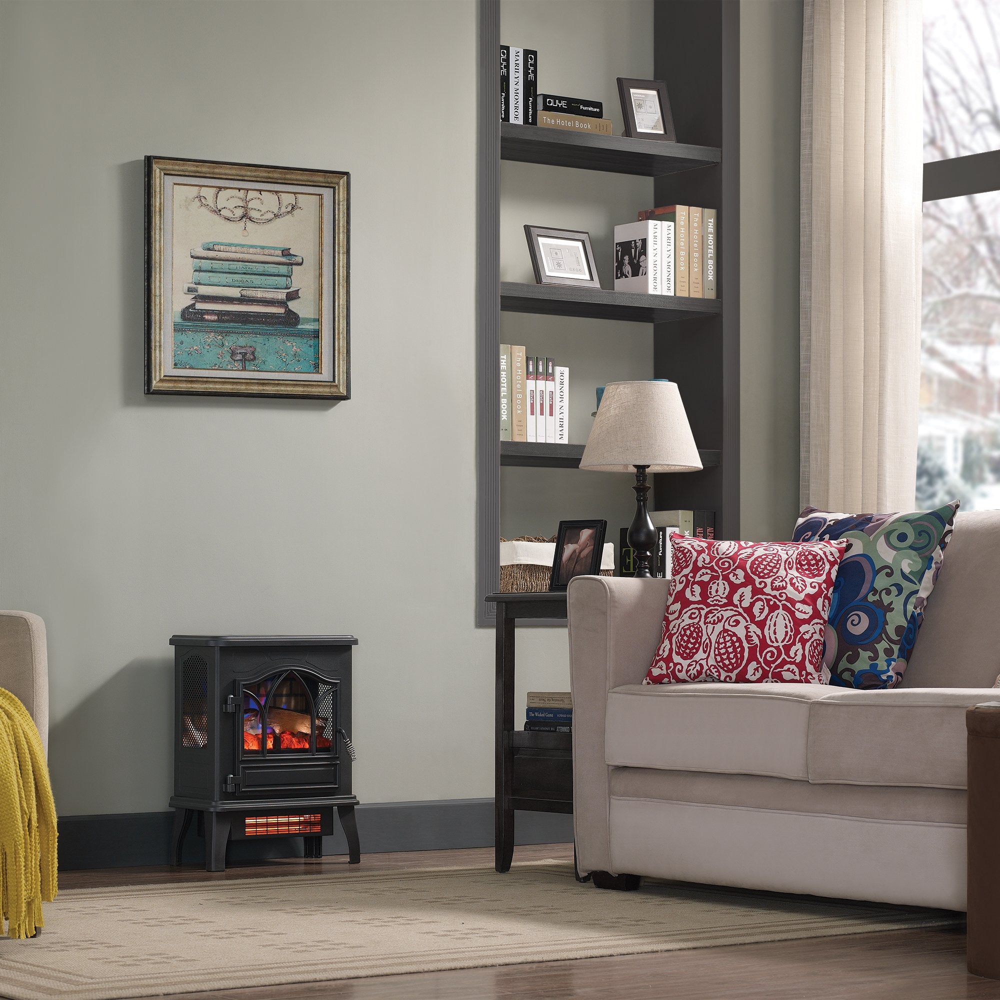 Duraflame 3D Infrared Quartz Electric Fireplace Stove Heater, Black