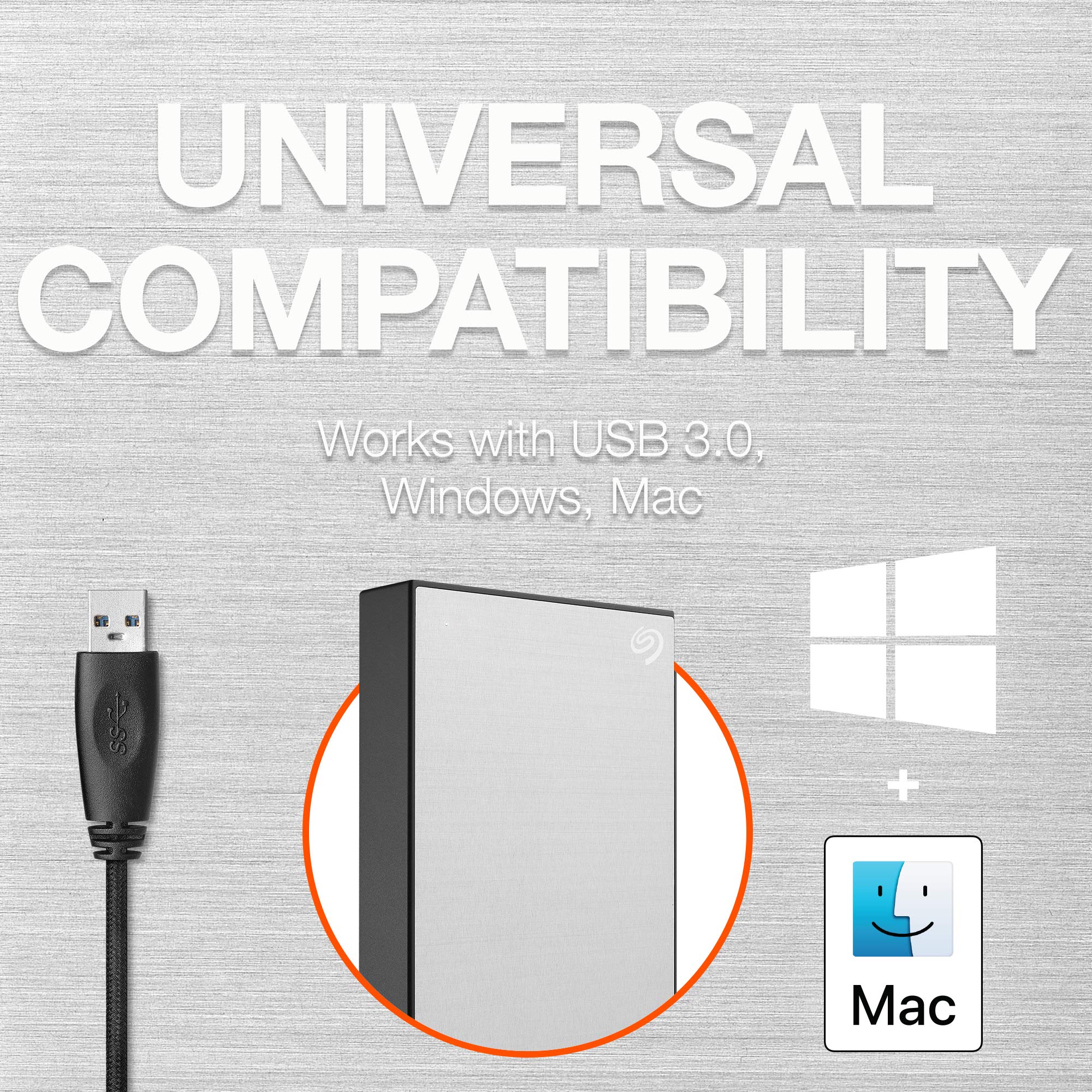 Seagate One Touch 4TB External Hard Drive HDD � Silver USB 3.0 for PC Laptop and Mac, 1 Year MylioCreate, 4 Months Adobe Creative Cloud Photography Plan (STKC4000401)