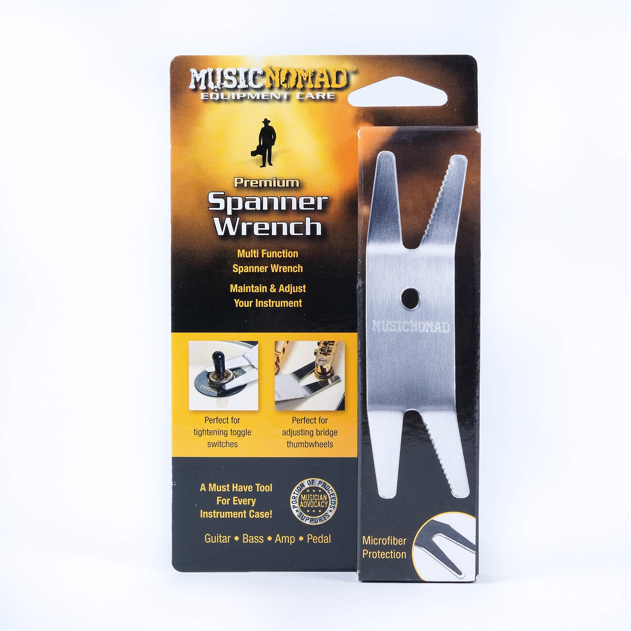 Musicnomad Premium Spanner Wrench With Microfiber Suede Backing (Mn224)