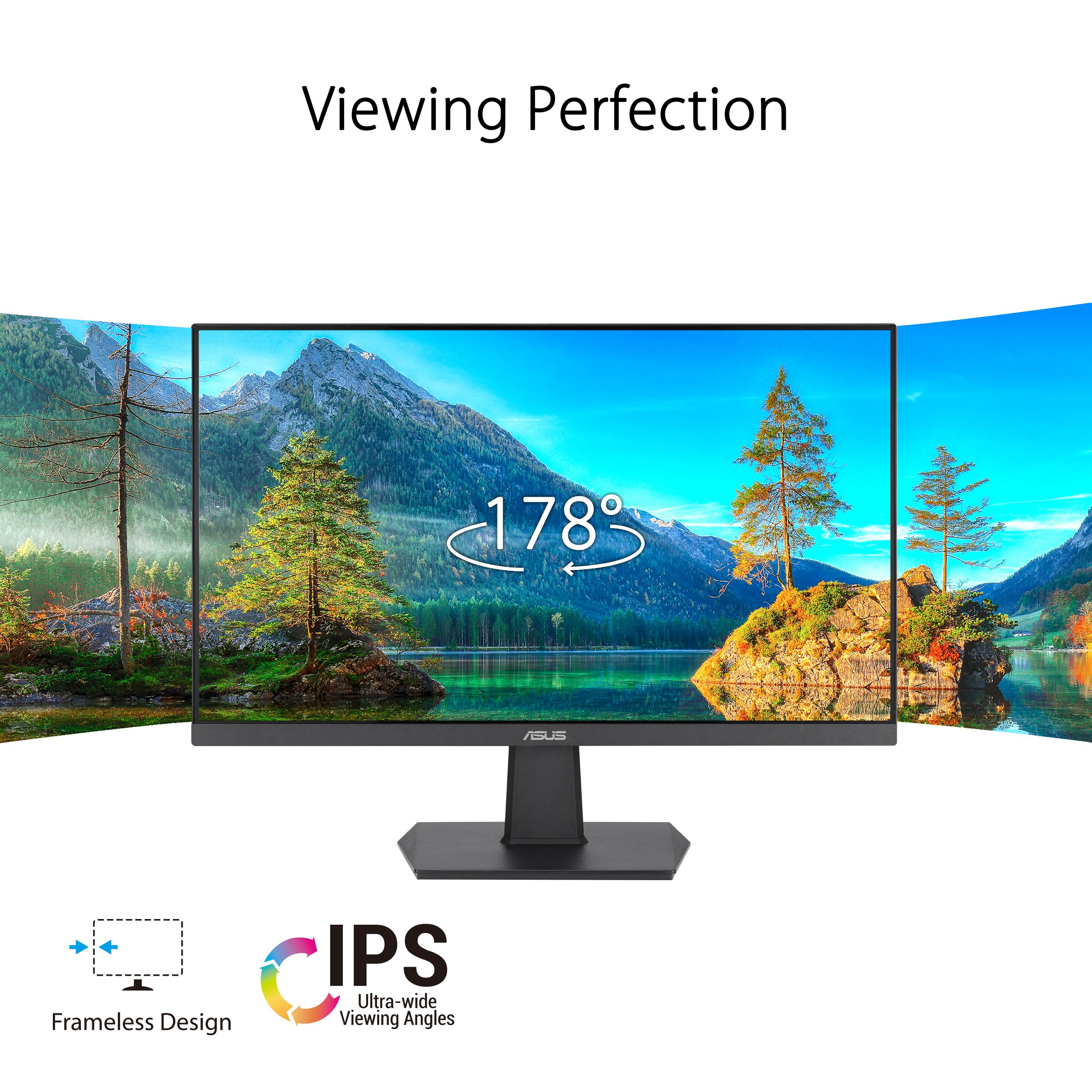 Asus 27 Inch Monitor - 1080P, Ips, Full Hd, Frameless, 100Hz, 1Ms, Adaptive-Sync, For Working And Gaming, Low Blue Light, Flicke
