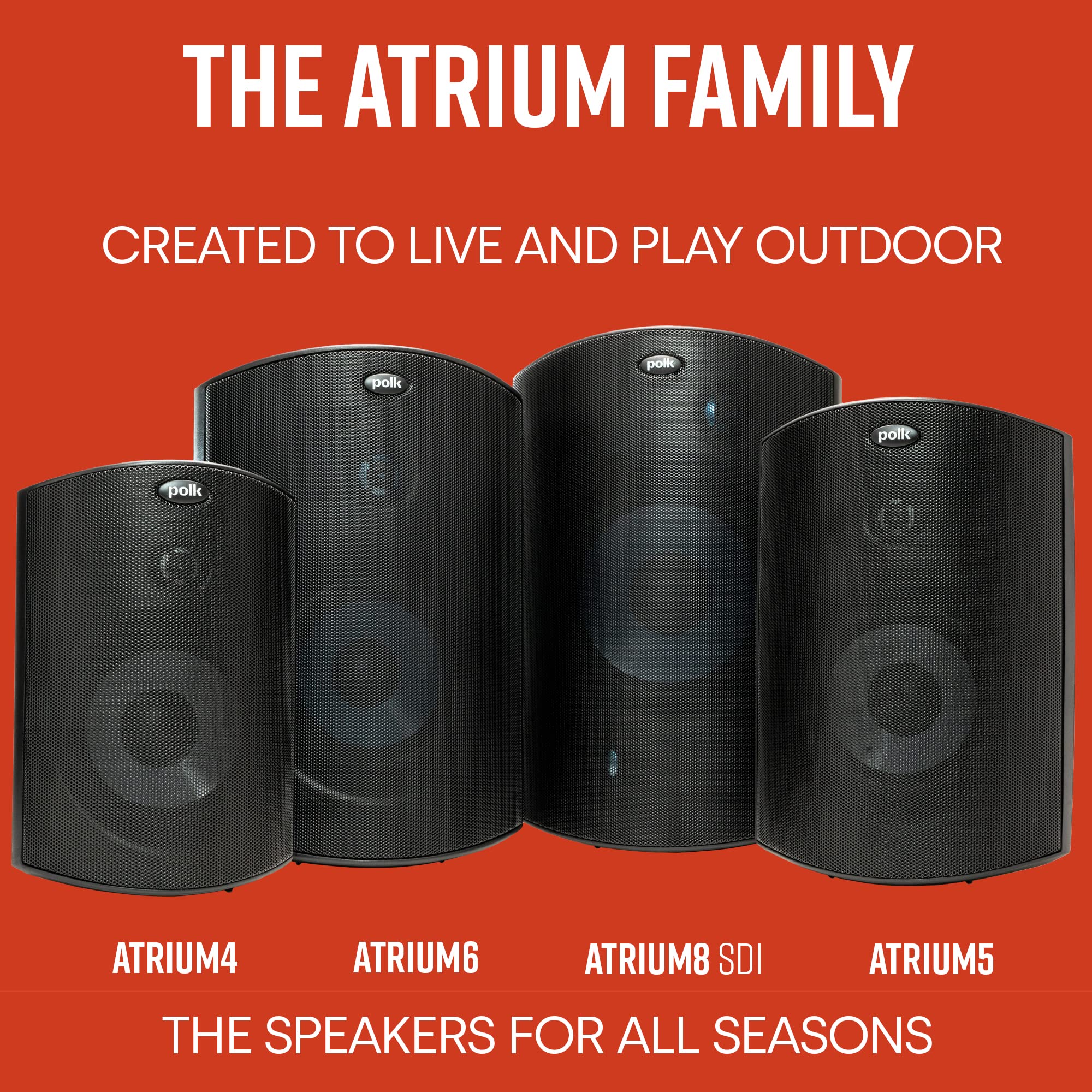 Polk Audio Atrium 5 Outdoor Speakers With Powerful Bass (Pair, Black), All-Weather Durability, Broad Sound Coverage, Speed-Lock