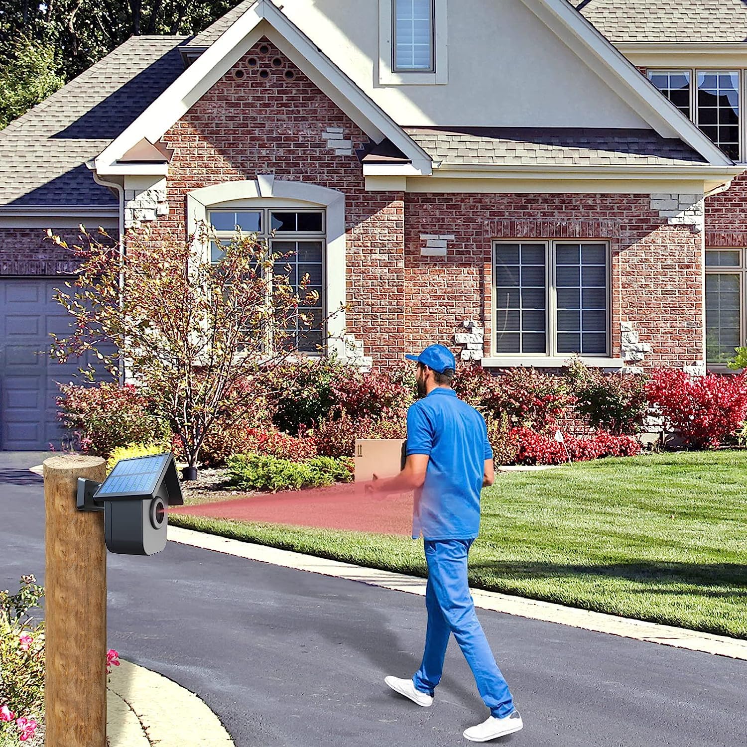 Driveway Sensor  Extra Solar Wireless Outdoor Weatherproof Motion Sensor/Detector For Htzsafe Alarms 1/2 Mile Wireless Transmission Range