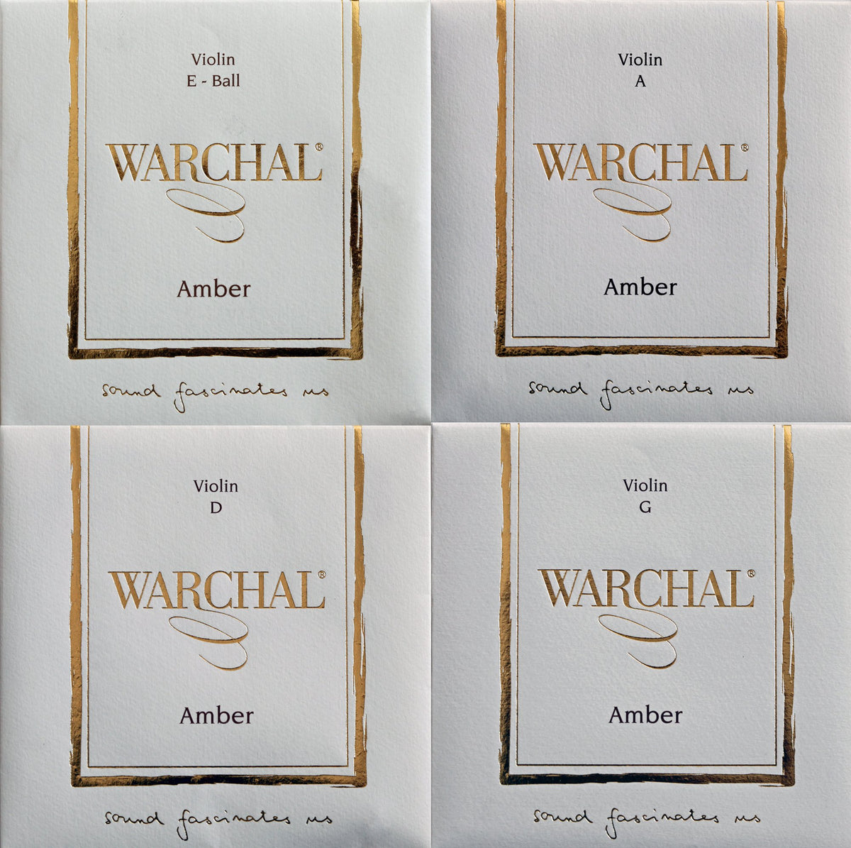 Warchal Amber Violin String Set With E Ball End