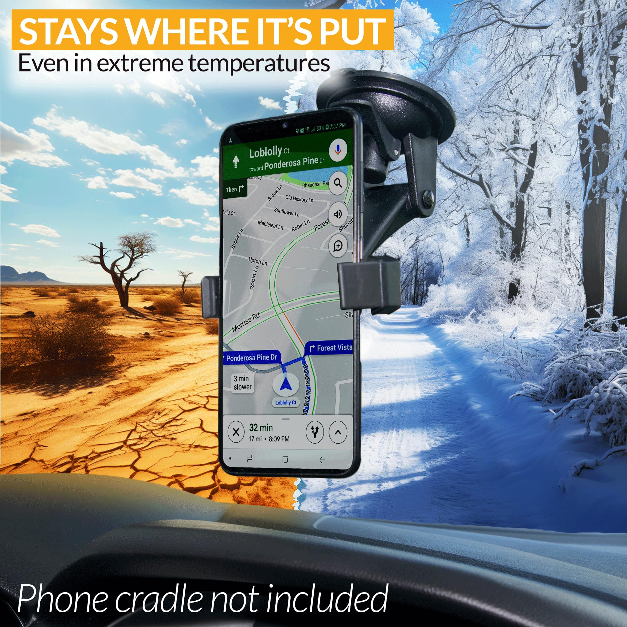 Gps Mount For Garmin With Suction Cup   Dashboard And Windshield Garmin Gps Mount For Car, Ultra Sticky Gps Dash Holder For Garmin Nuvi Rv Dezl Drive Drivesmart Driveassist & More