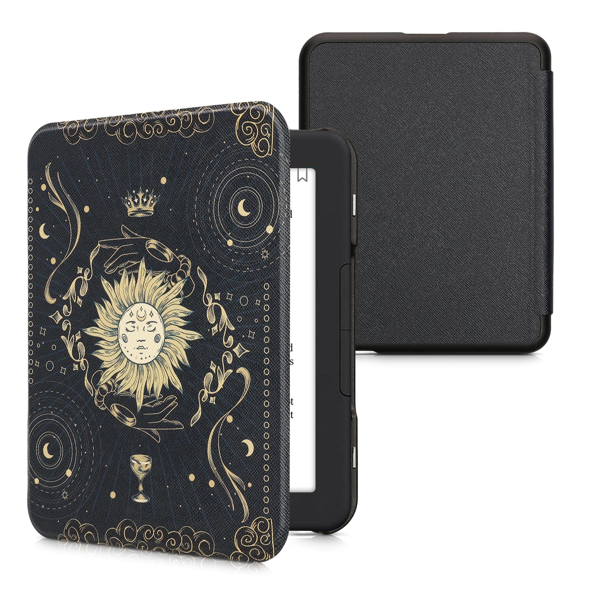 Kwmobile Case Compatible With Barnes & Noble Nook Glowlight 4 / 4E Case   Ereader Cover   Tarot Card Dark Blue/Yellow/Black