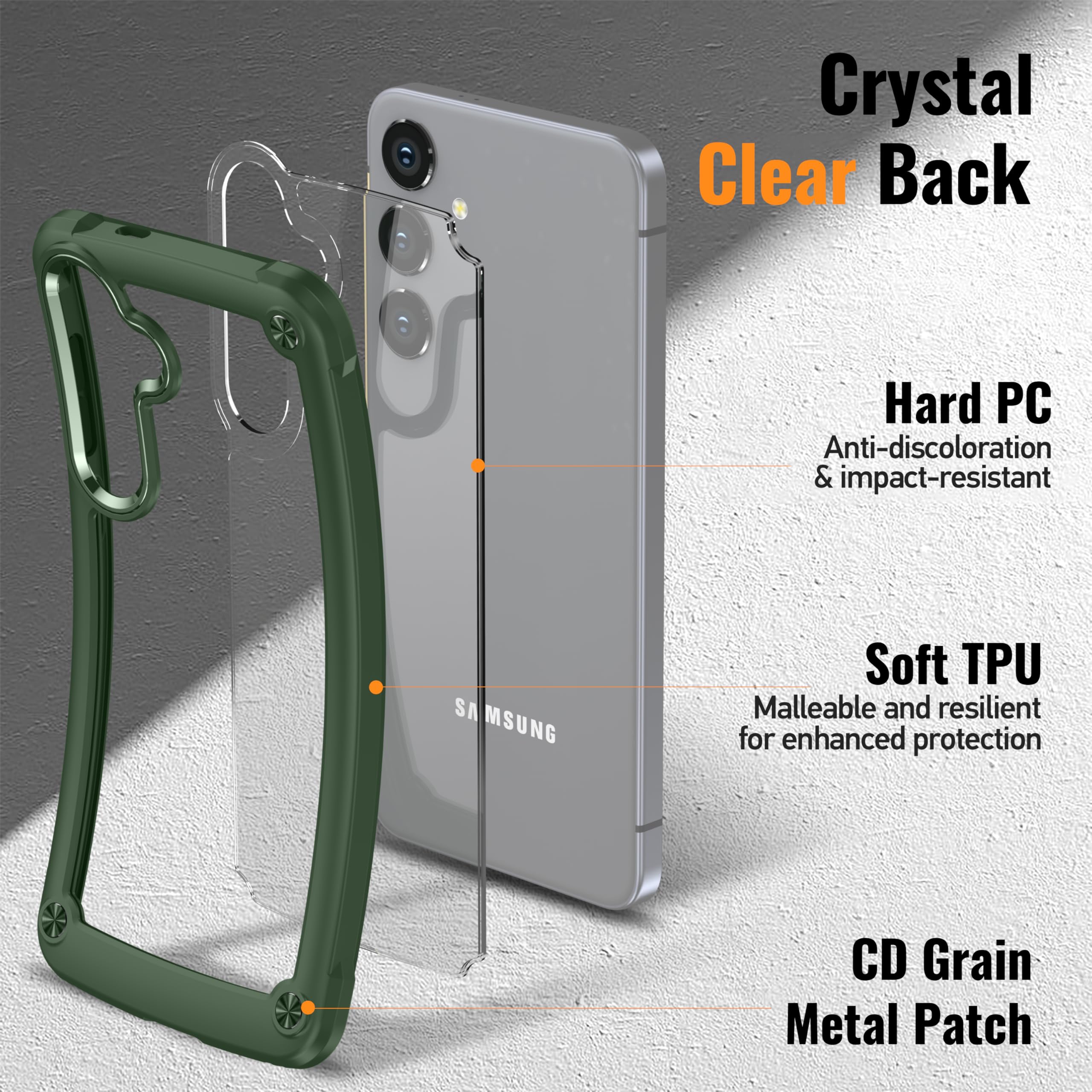 Oterkin For Samsung Galaxy S24 Plus Case Clear, [20X Anti-Yellowing] S24 Plus Case With [Built-In 4 Airbags][10Ft Military Grade