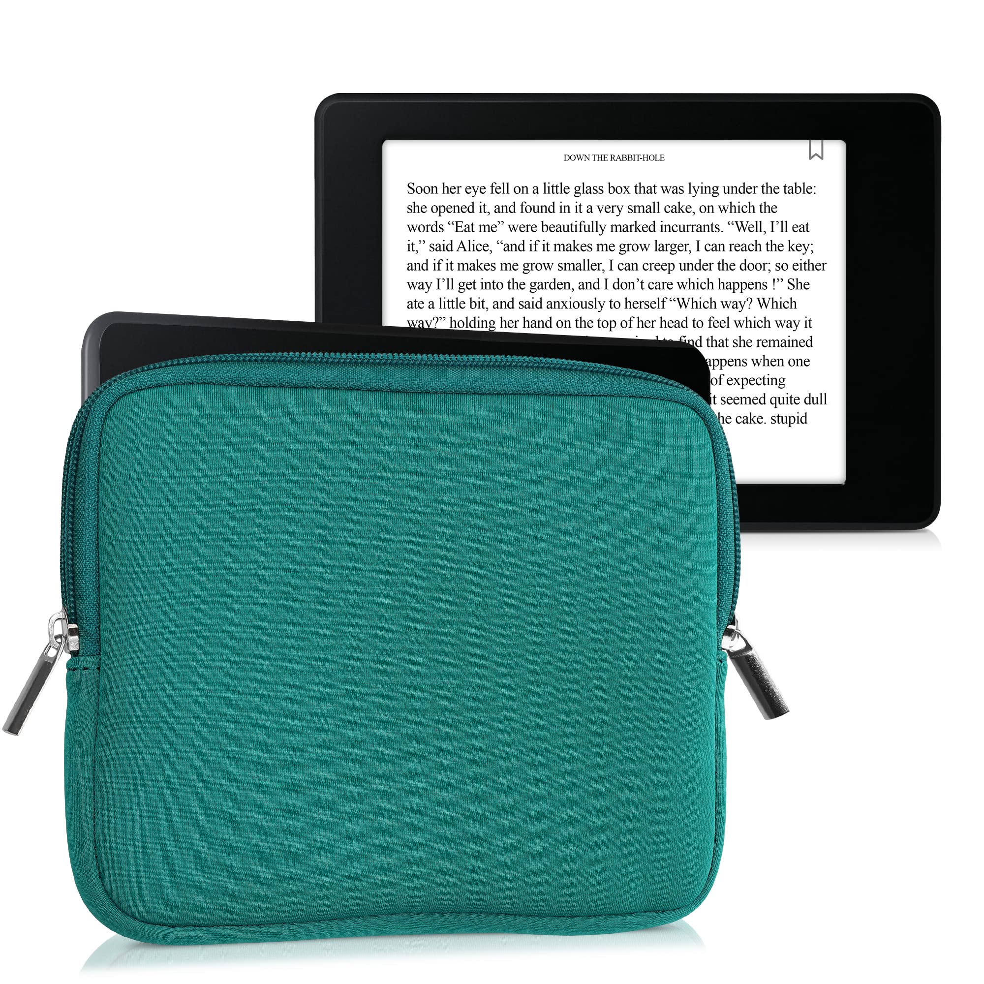 Kwmobile Neoprene E Reader Pouch Size 6,8 7'' Ereader   Universal Ebook Sleeve Case With Zipper   Petrol
