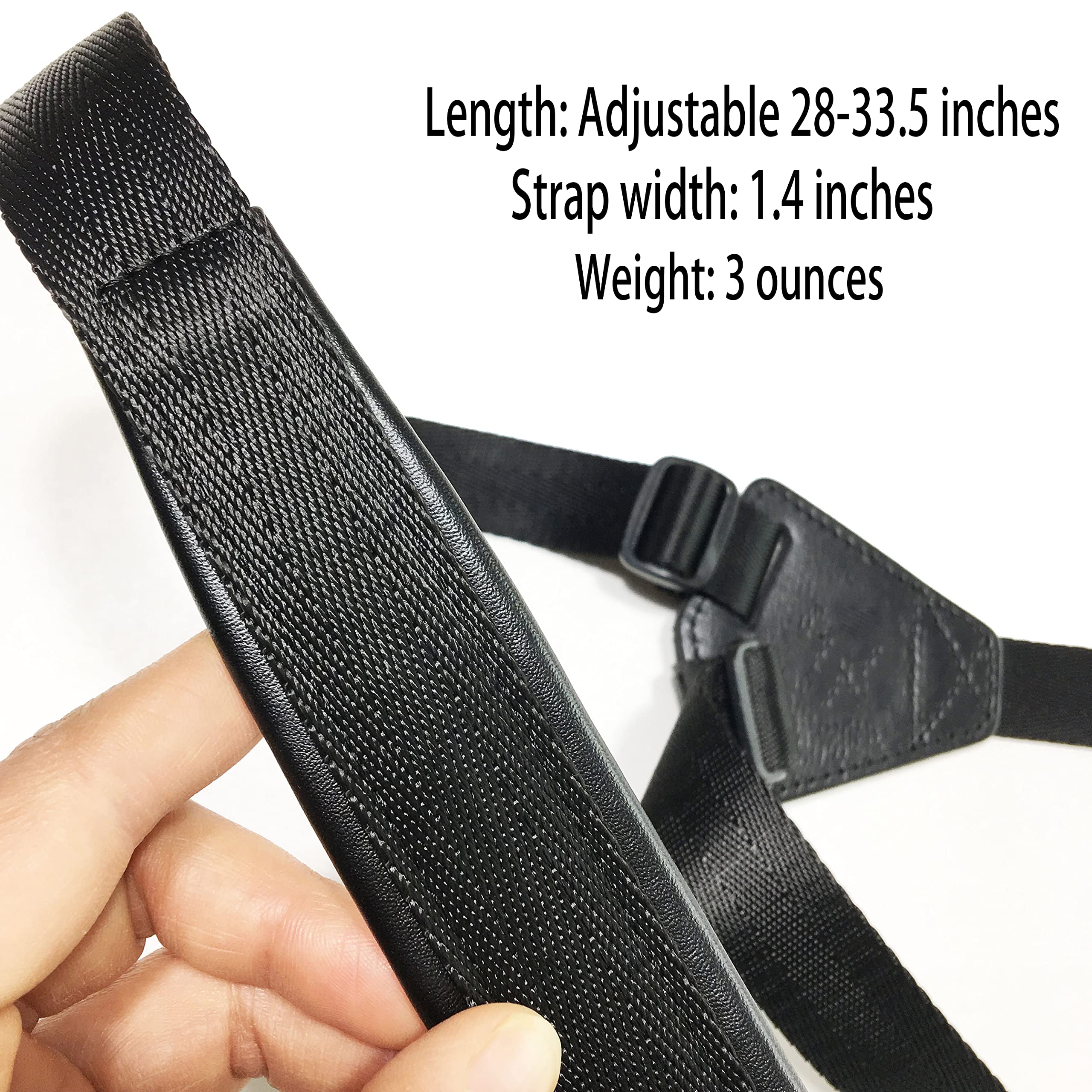 Rauyivany Classical Guitar Strap,Soft Leather Shoulder Strap Width 1.5 In, Length Adjustable 28 33.5 In, Suitable For Classical