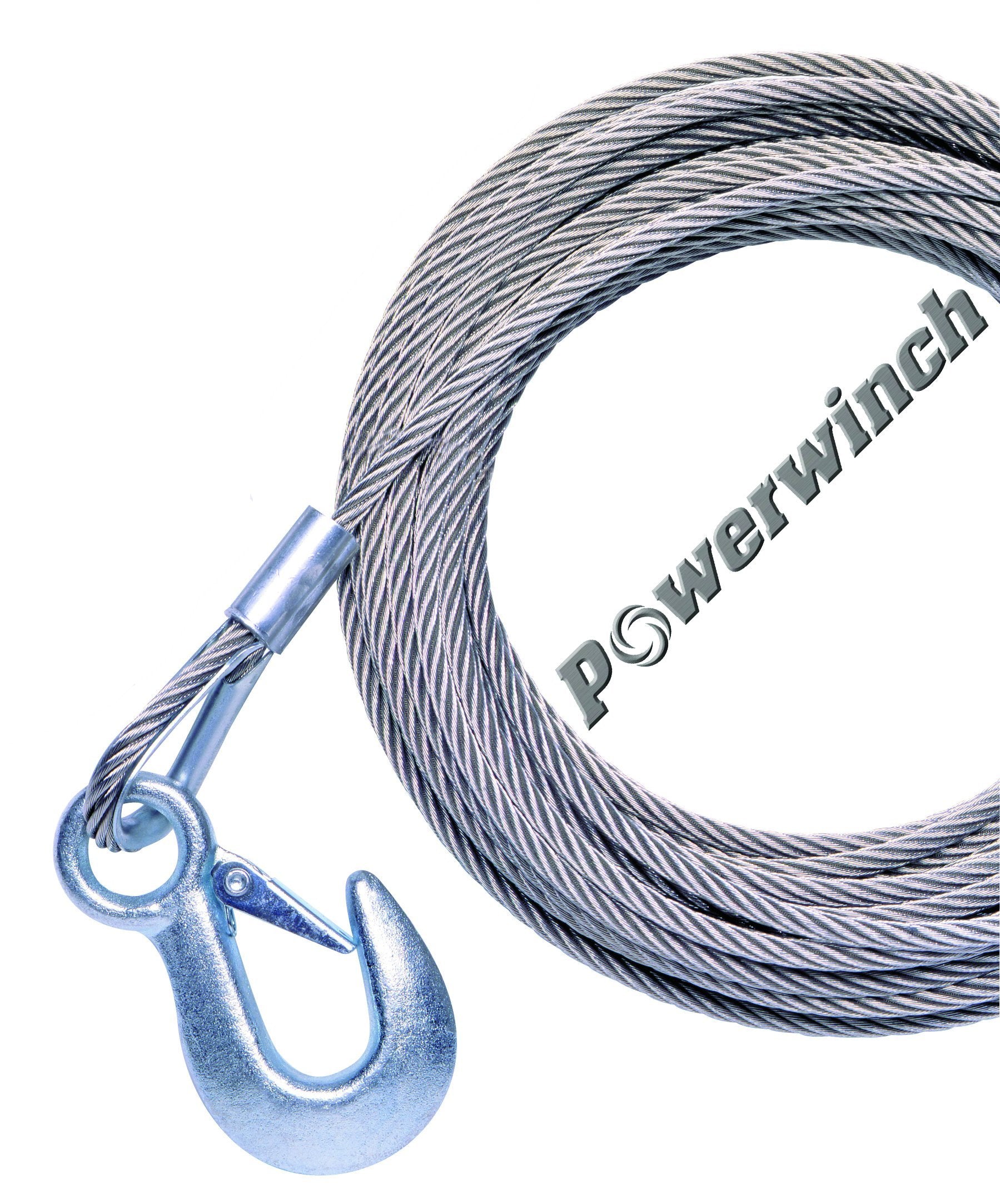 Powerwinch Cable 7/32'' X 30&#39; Universal Premium Replacement W/Hook - Stainless Steel,WBAUVB002IV8I2G