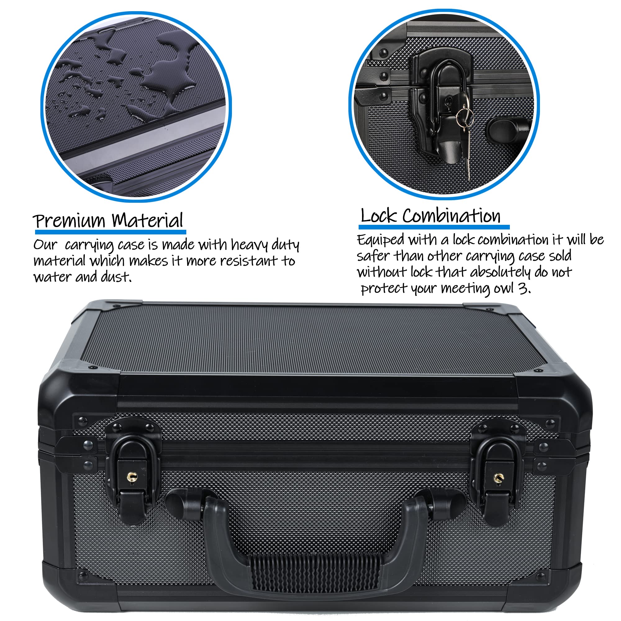 D DACCKIT Hard Travel Case for Meeting Owl 3 & 4+ - Durable Plastic, Model MeetingOwl3Case1021