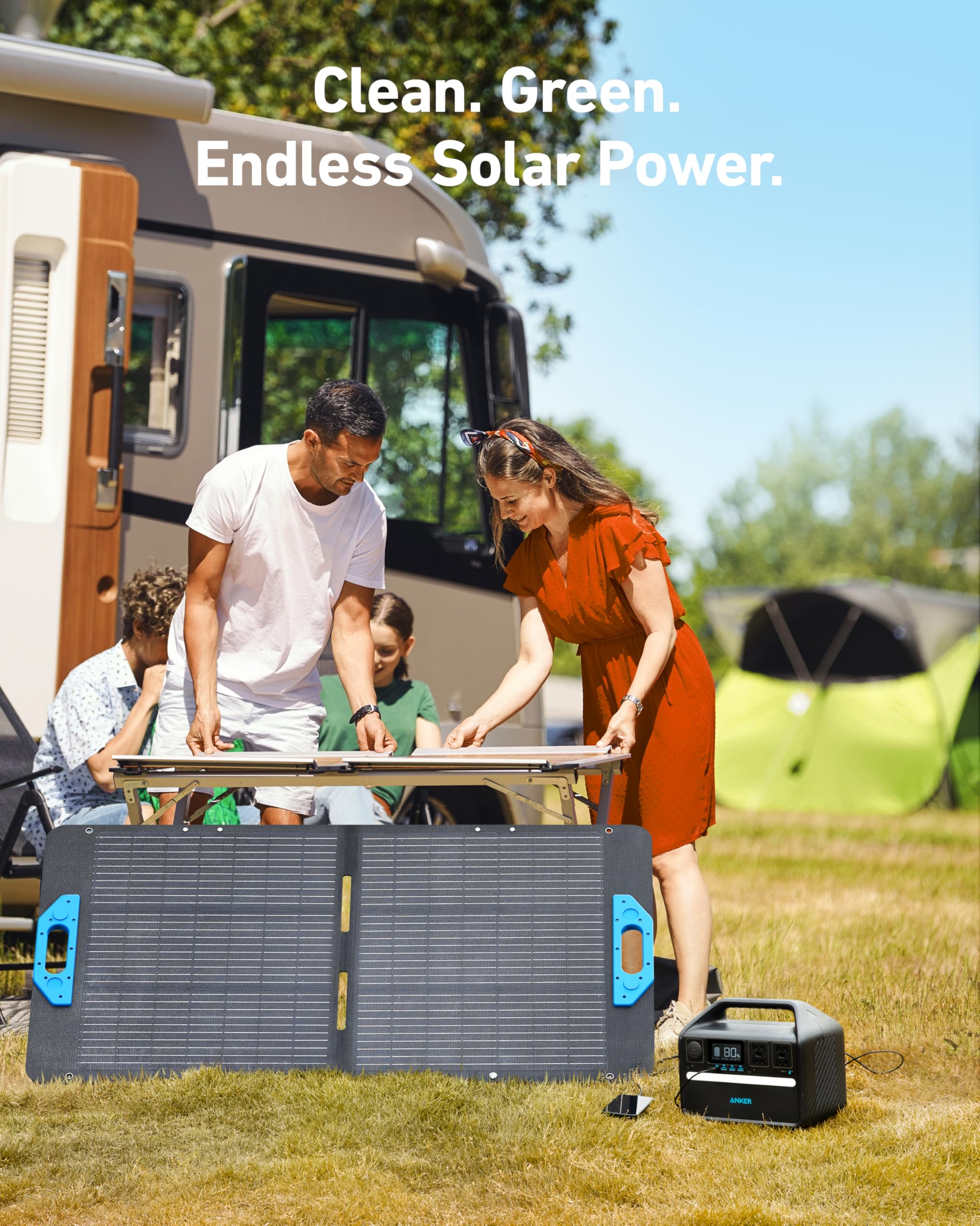 Anker 535 Solar Generator, Powerhouse 512Wh With 100W Solar Panel, Power Station With Lifepo4, 4 * 110V Ac Outlets, 60W Usb C Pd