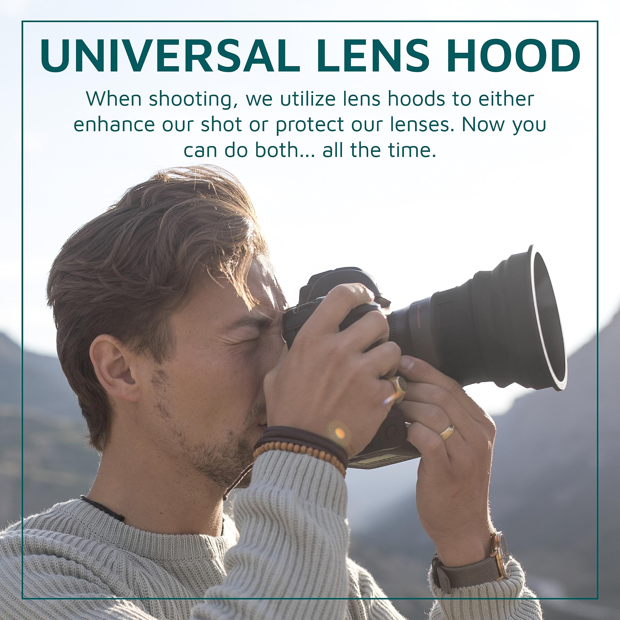 Kuvrd   Universal Lens Hood (M|72)   Fits 99% Of Lenses, Element Proof, Lifetime Coverage, Fits 72Mm 112Mm, Single Lens Hood   (