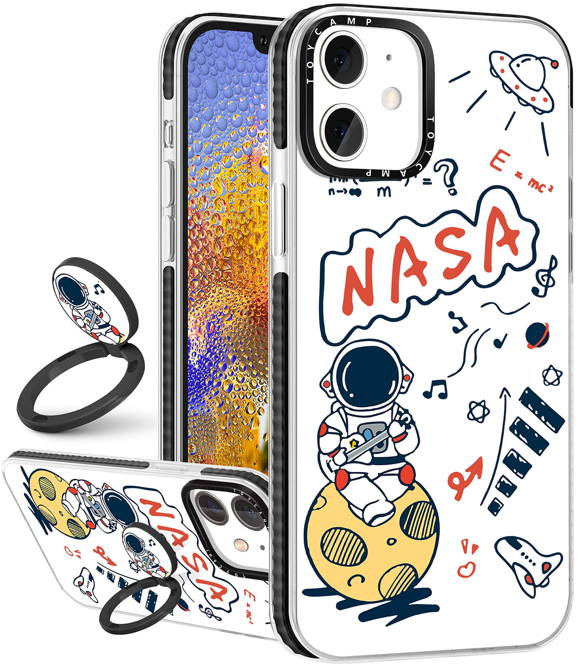 Toycamp For Iphone 12/12 Pro Case, Astronaut Space Cartoon Print Design For Men Boys Girls Teens Cool Nasa Cosmonaut Clear Case 