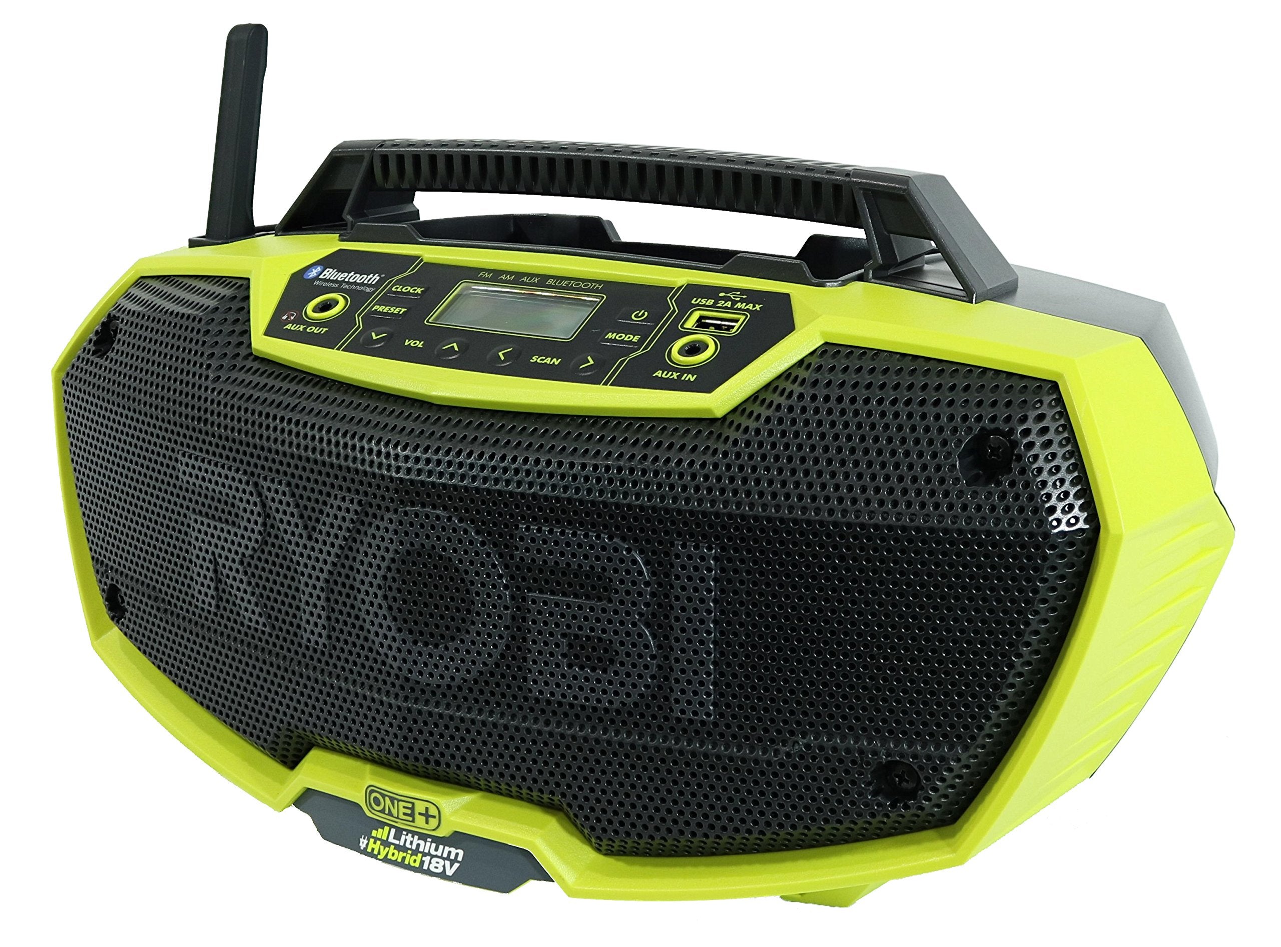 Ryobi P746 One+ 18 Volt Lithium Ion / Ac Dual Powered Am/Fm Stereo System With Usb And Bluetooth Technology (Battery, Charger, And Extension Cord Not Included / Radio Only)