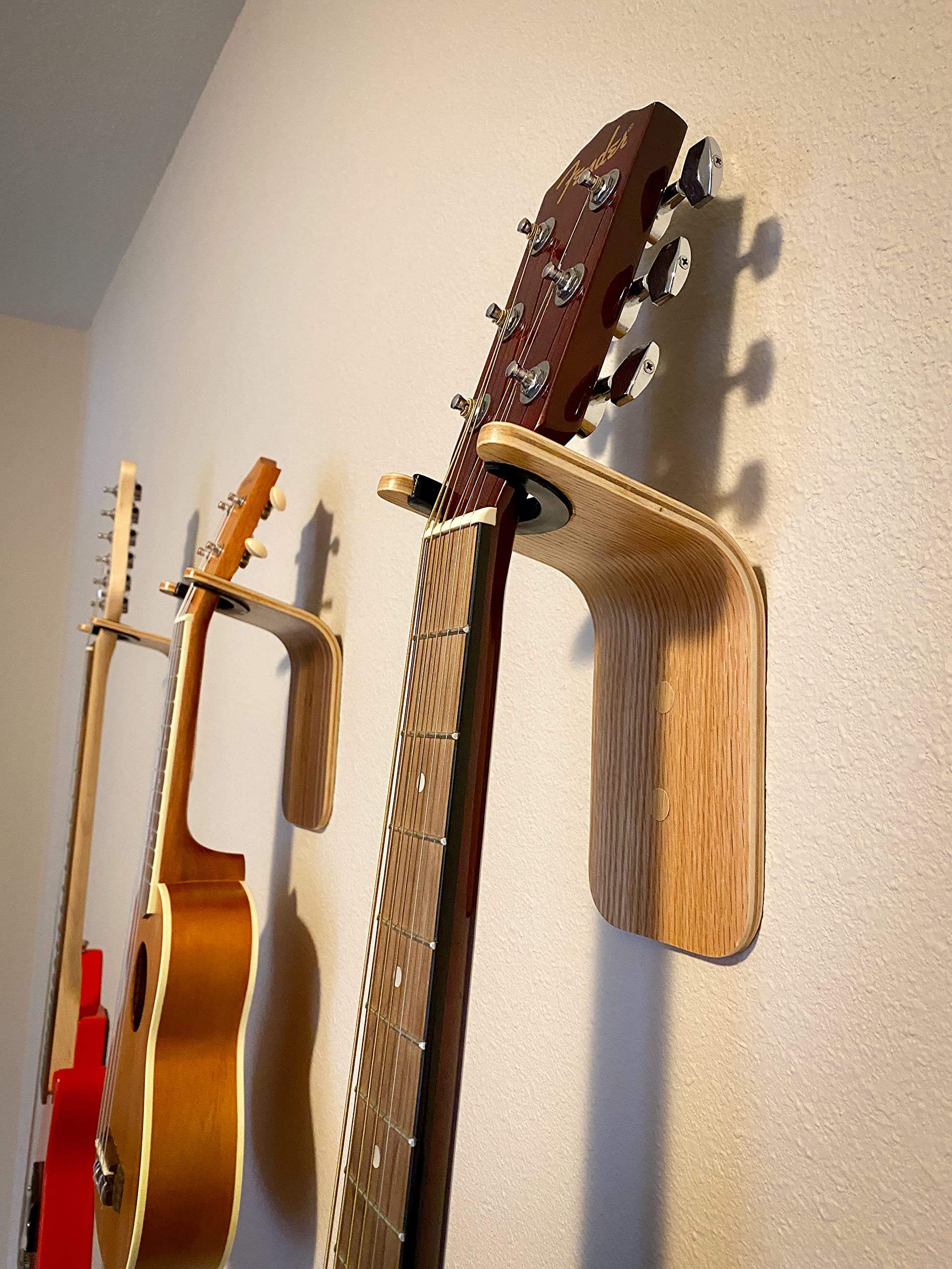 Guitar Wall Hanger   Secure Guitar Wall Mount For Acoustic/Ukulele   Space Saving Guitar Accessories   Easy To Install Guitar Ho