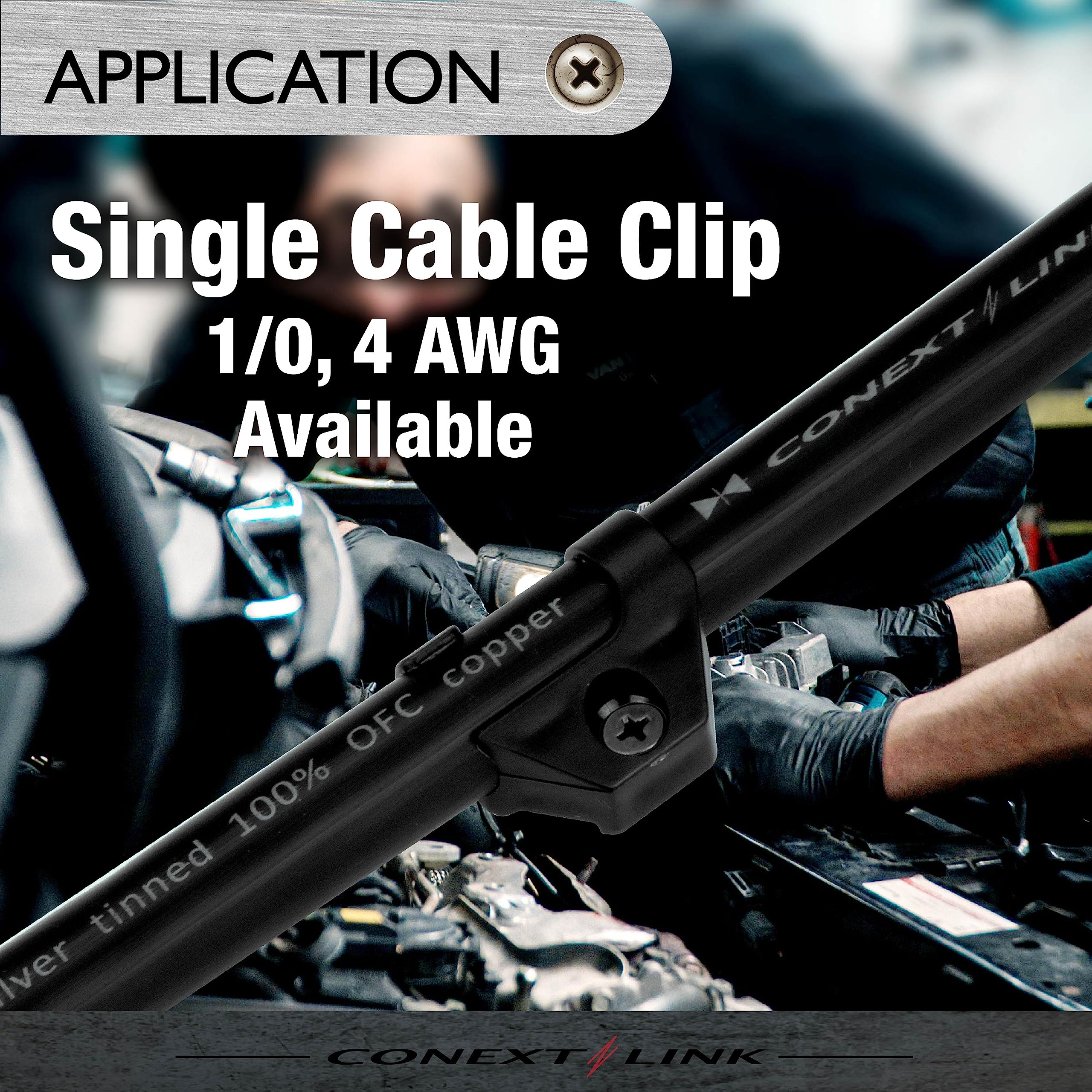 Conext Link Ccs0 4 Single Cable Clip Clamp Fastening Wire Management 4 Pack (Single 1/0 Gauge) (19046)