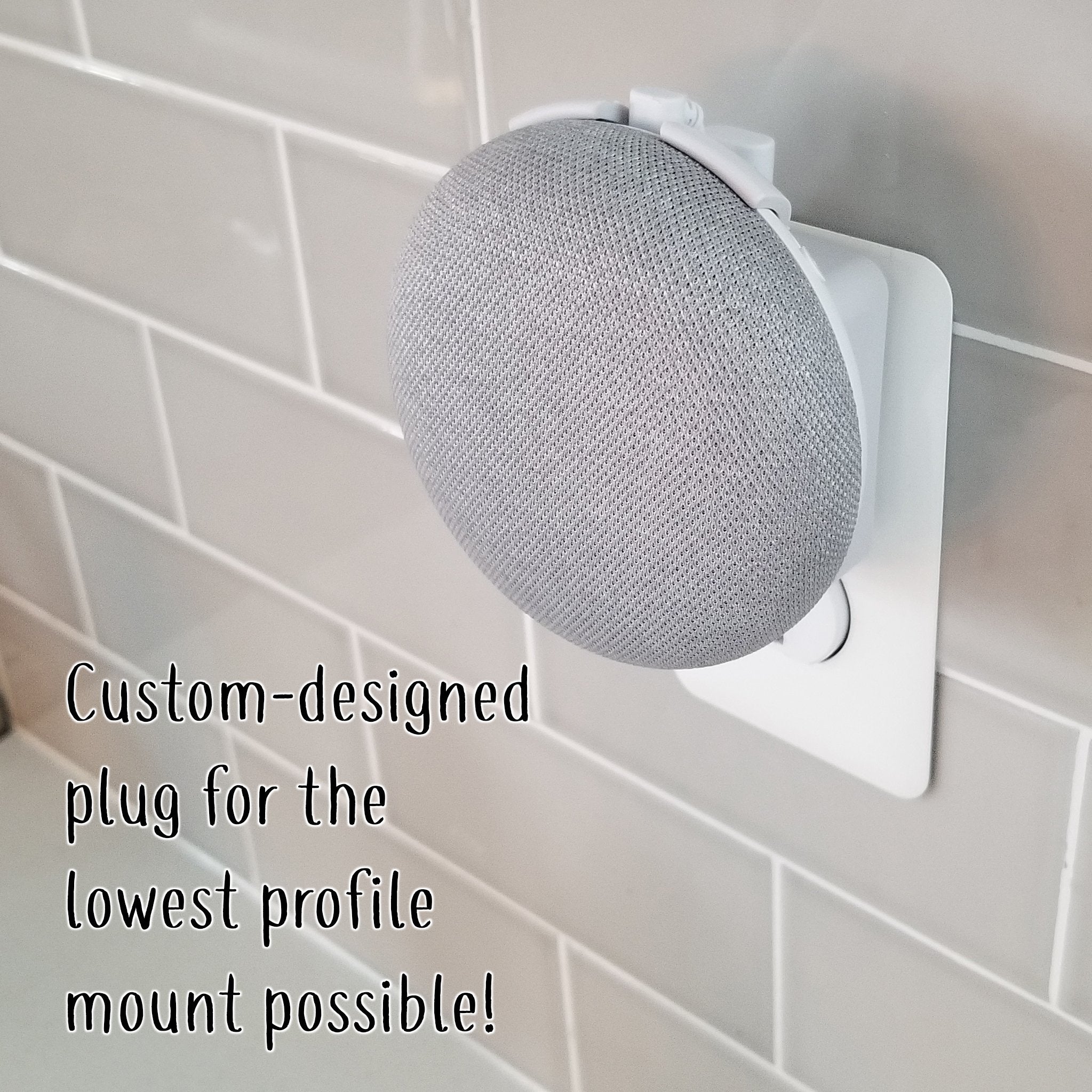 The Nest Mini Easy Genie Mount 2Nd Gen 2019: The Simplest And Cleanest Outlet Wall Mount Hanger Stand For New Google Nest Mini   No Cord Wrapping Required   Designed In Usa (White)
