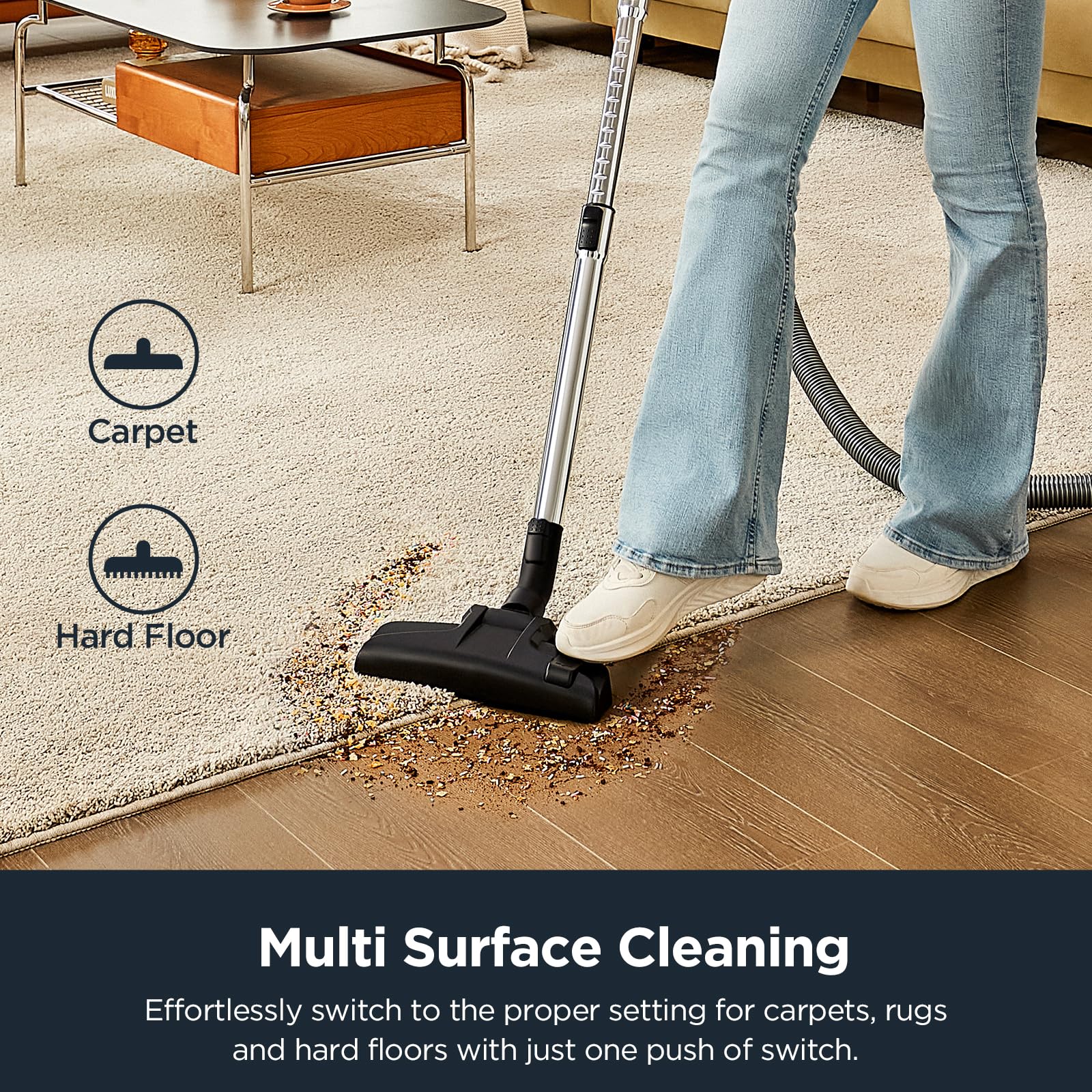 Eureka Whirlwind Bagless Canister 2.5L Vacuum Cleaner, Lightweight Vac For Carpets And Hard Floors, Nen110A, Blue