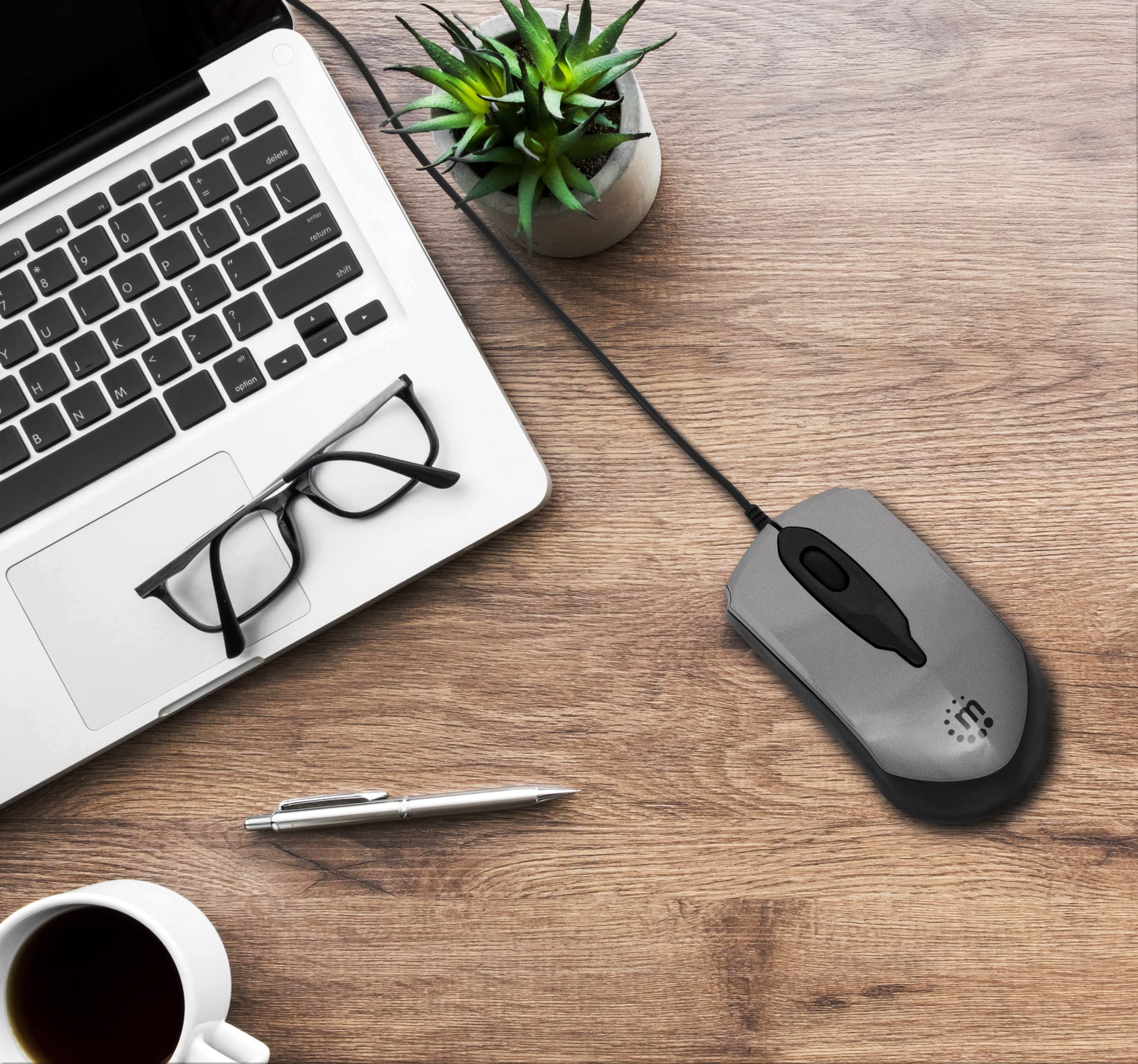 Manhattan Usb Wired Computer Mouse   1000Dpi, Scroll Wheel, Optical Sensor, Comfortable Ergonomic     For Laptop Pc Desktop Note