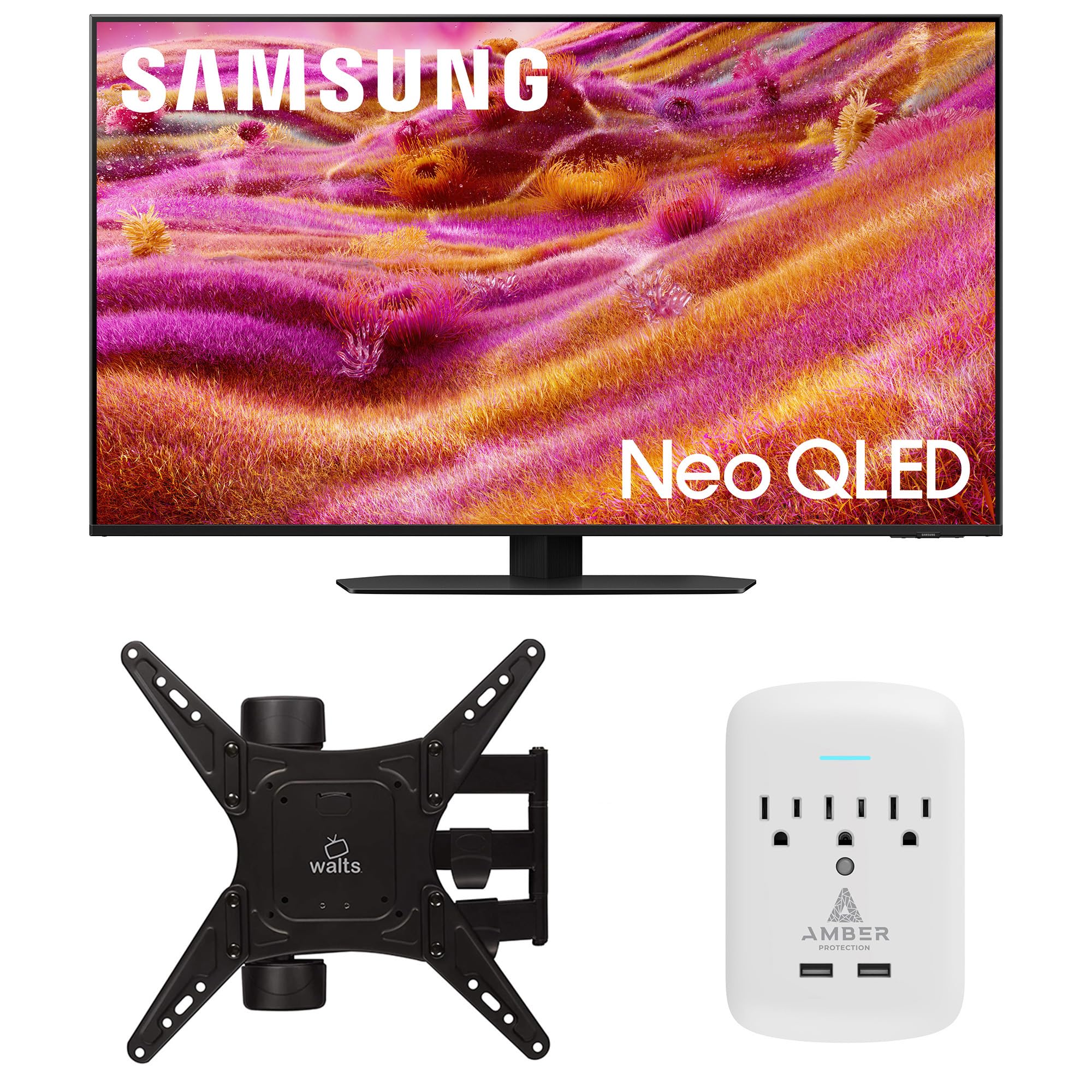 Samsung QN43QN90FAFXZA 43 Inch Neo QLED 4K QN90F Vision AI Smart TV with a Walts Medium Full Motion Mount and Amber Protection 3