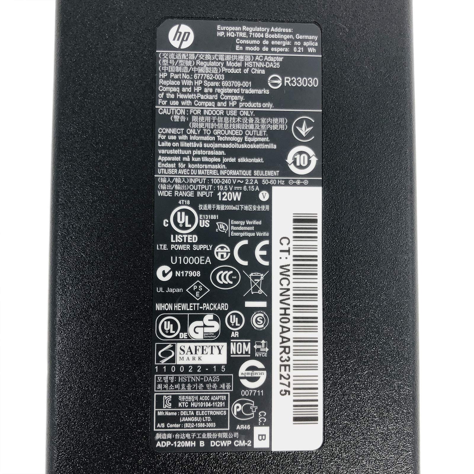 Genuine Hp 120W Ac Adapter Power Charger Hstnn La25 677762 001 693709 001