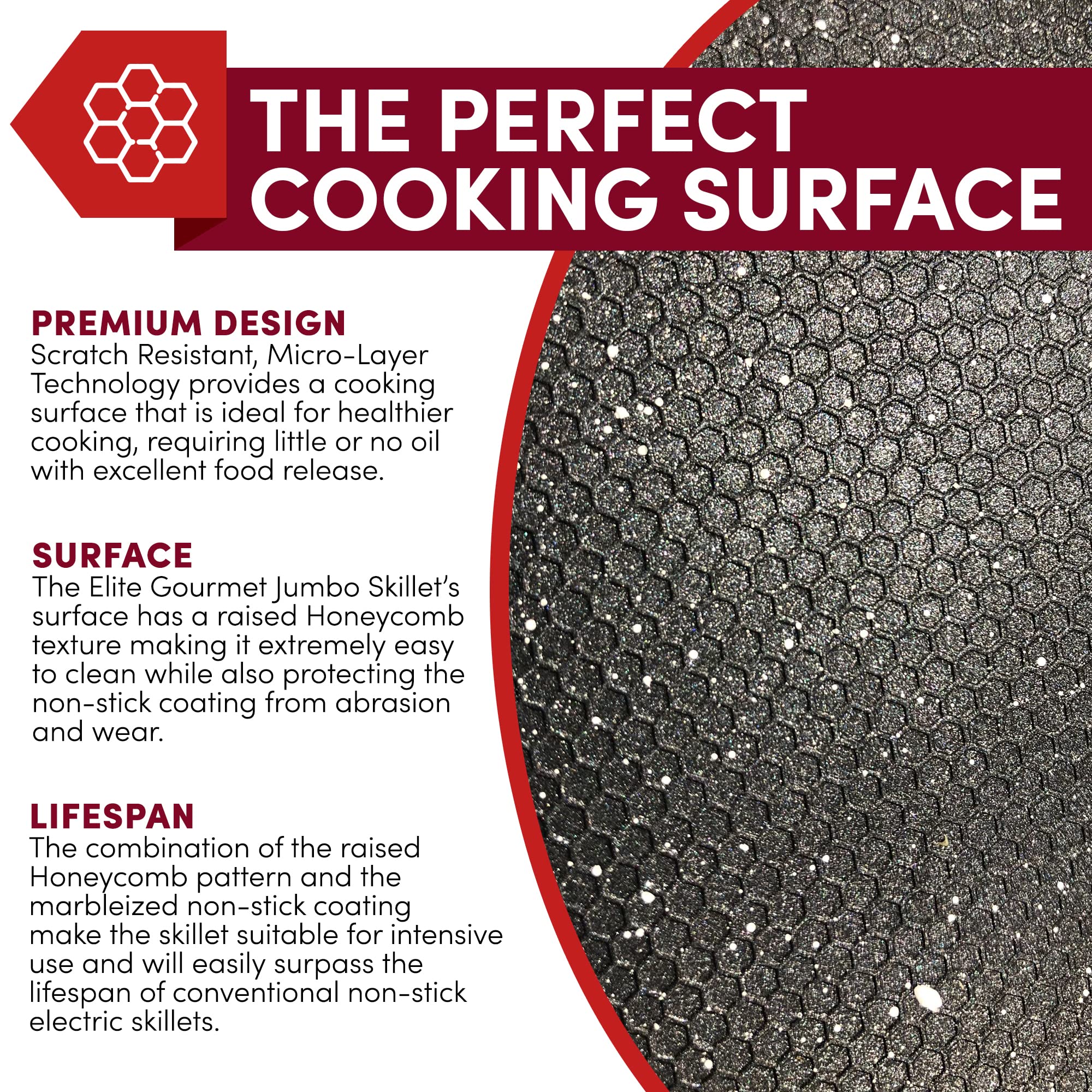 Elite Gourmet Eg6201 Extra Deep 12''X12''X3.2'' (7.5Qt.) Scratch Resistant Dishwasher Safe, Non Stick Electric Skillet With Glas