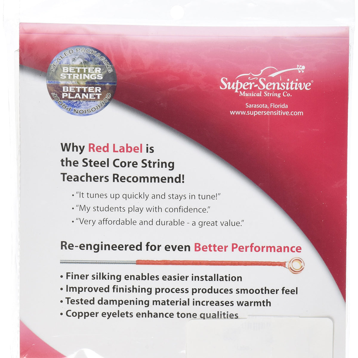 Super Sensitive Red Label 6105 Cello String Set, 3/4, Full Set ...