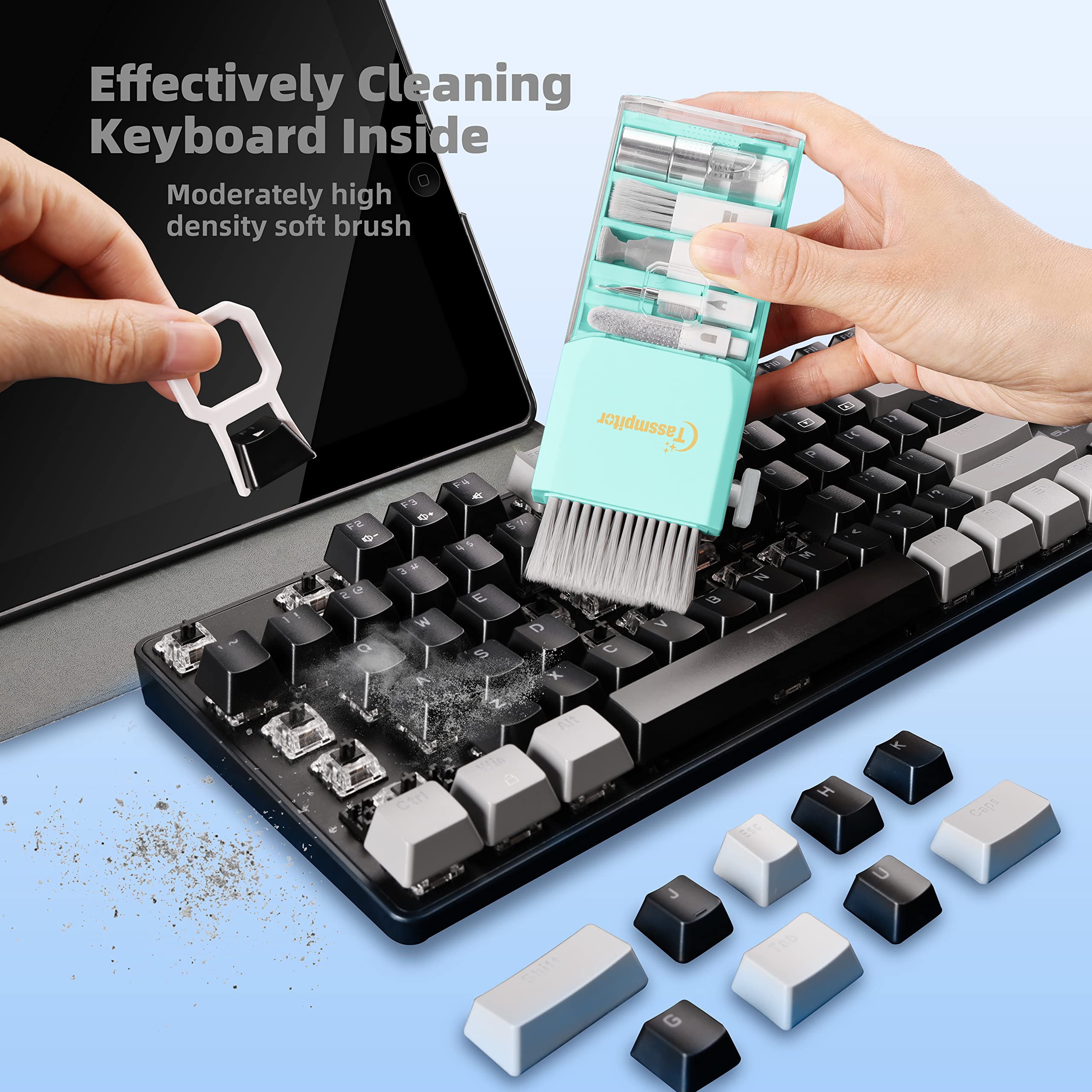 Electronics Keyboard Repair Kit With 3 In 1 Earbud Cleaner Pen, Camera Lens Pen, Suit For Ipad, Iphone, Cell Phone