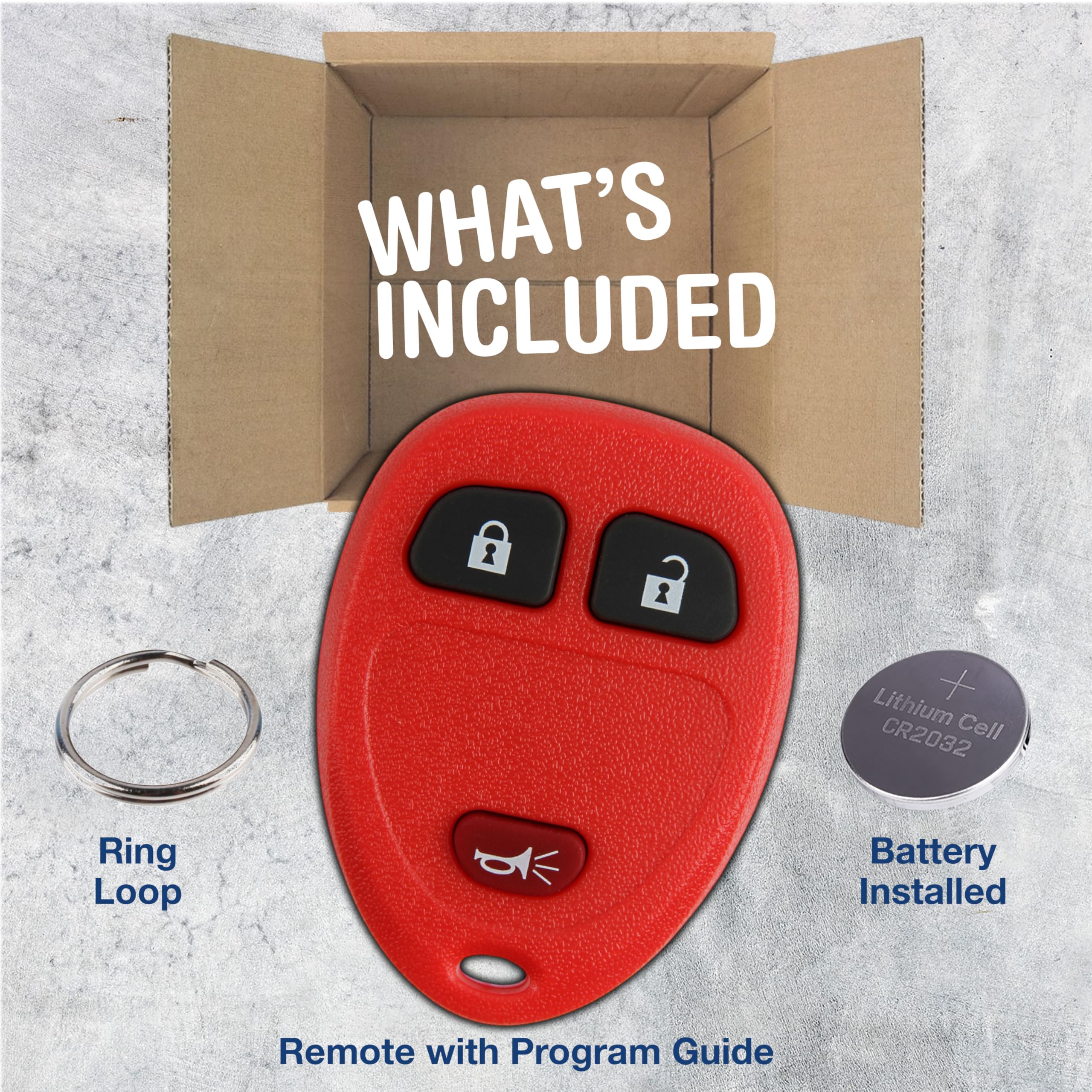 Keylessoption Keyless Entry Remote Control Car Key Fob Replacement For 15913420 Red