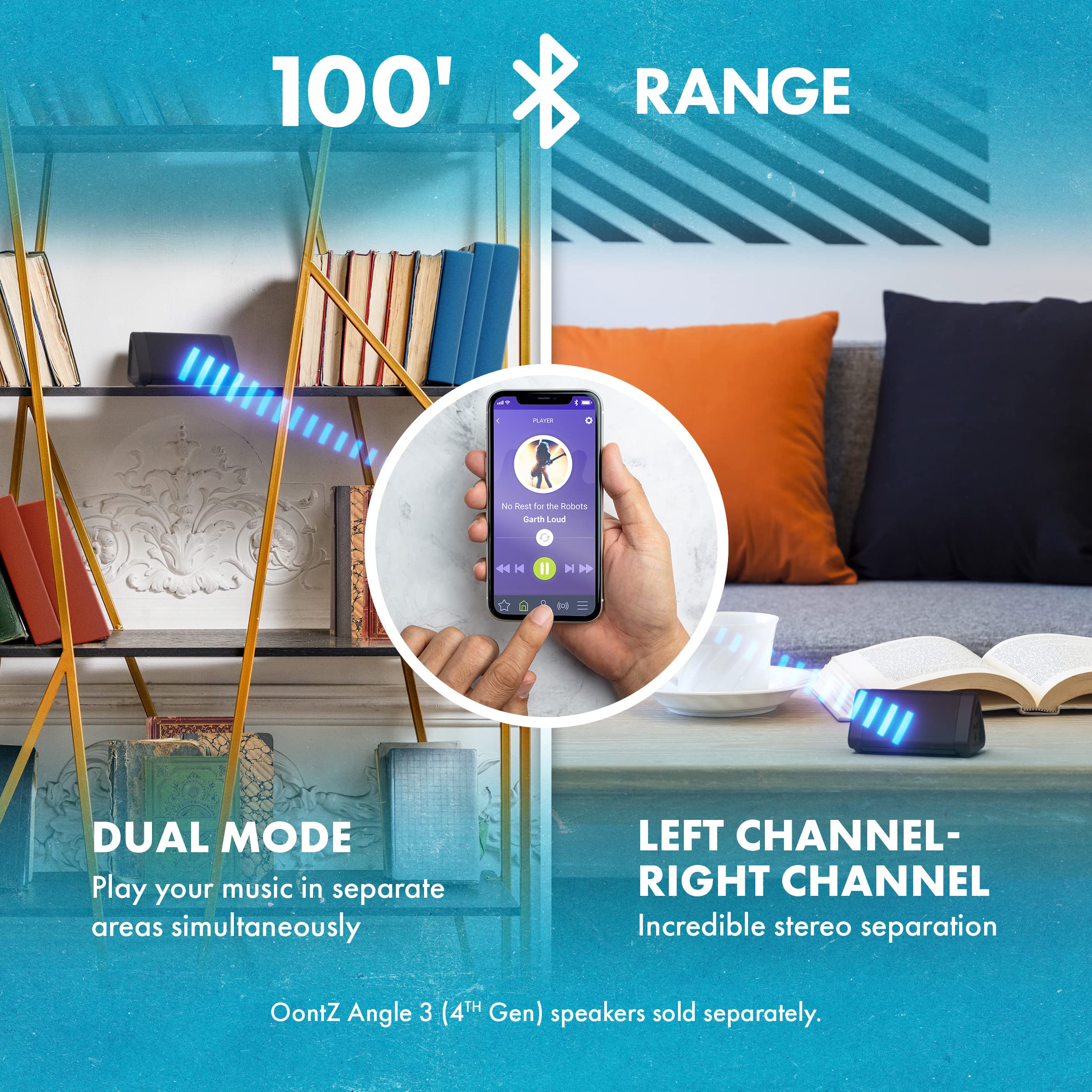 Oontz Upgraded Angle 3 Golf Portable Bluetooth Speaker 5.0 10W Sound, 14 Hr Battery, 100Ft Wireless Range, Ipx5 Water Resistant, Budget Small Speaker For Travel, Party, Outdoor Or Home (Green)