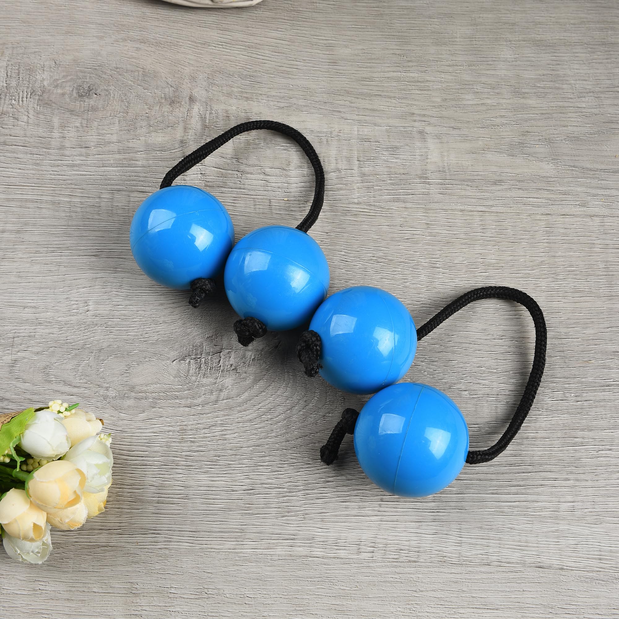 2Pcs Asalato Shakers, Kashaka Rhythmic Ball African Musical Instrument Aslatua Shakers, Blue