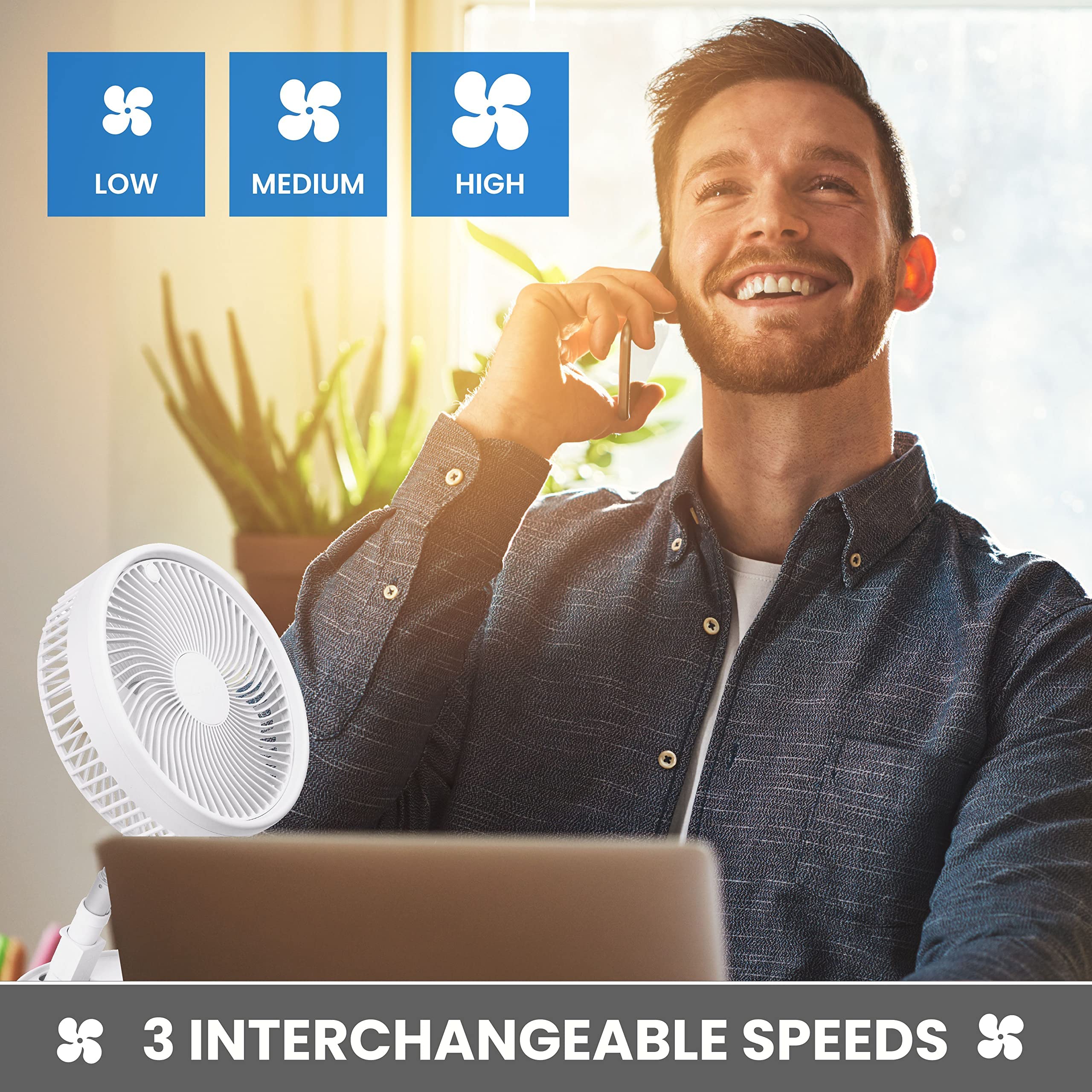 My Foldaway Rechargeable Fan Portable, Travel Fan For Sleeping, Foldable Fan Extends From 4 40    For Bedroom Desk, Portable Fan