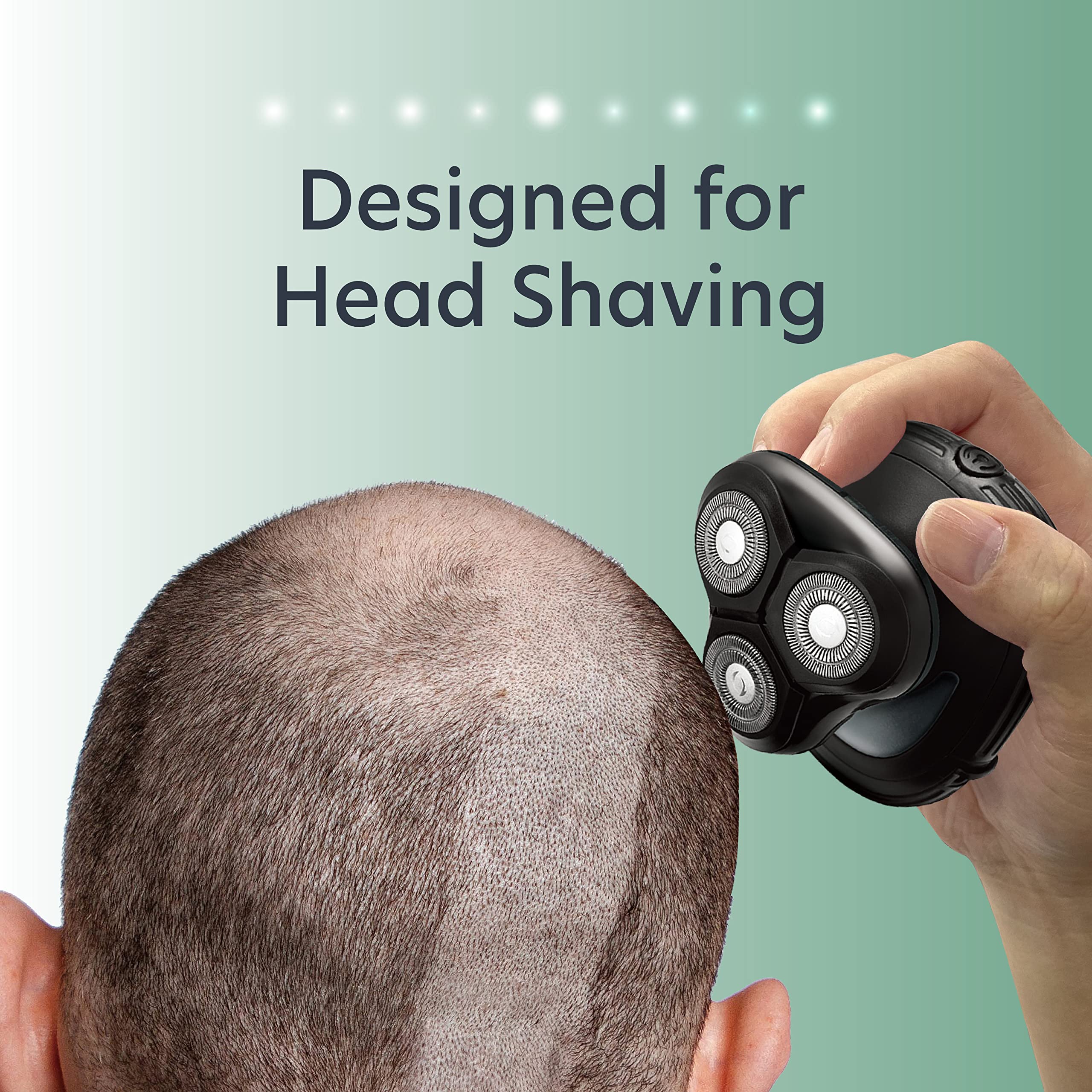 Groom Essentials 3D Rotary Face And Head Shaver For Men, Led Light, Battery Operated Compact, Cordless Electric Shavers For Men,