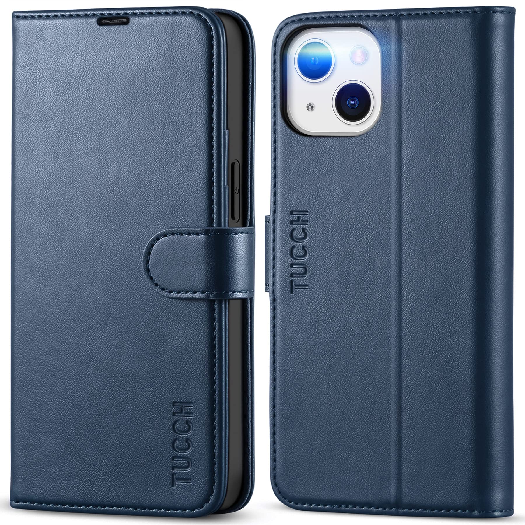 Tucch Case For Iphone 13 Mini Wallet Case, Magnetic Pu Leather Rfid Blocking Card Slot Stand Flip Folio Cover With Soft Tpu Prot